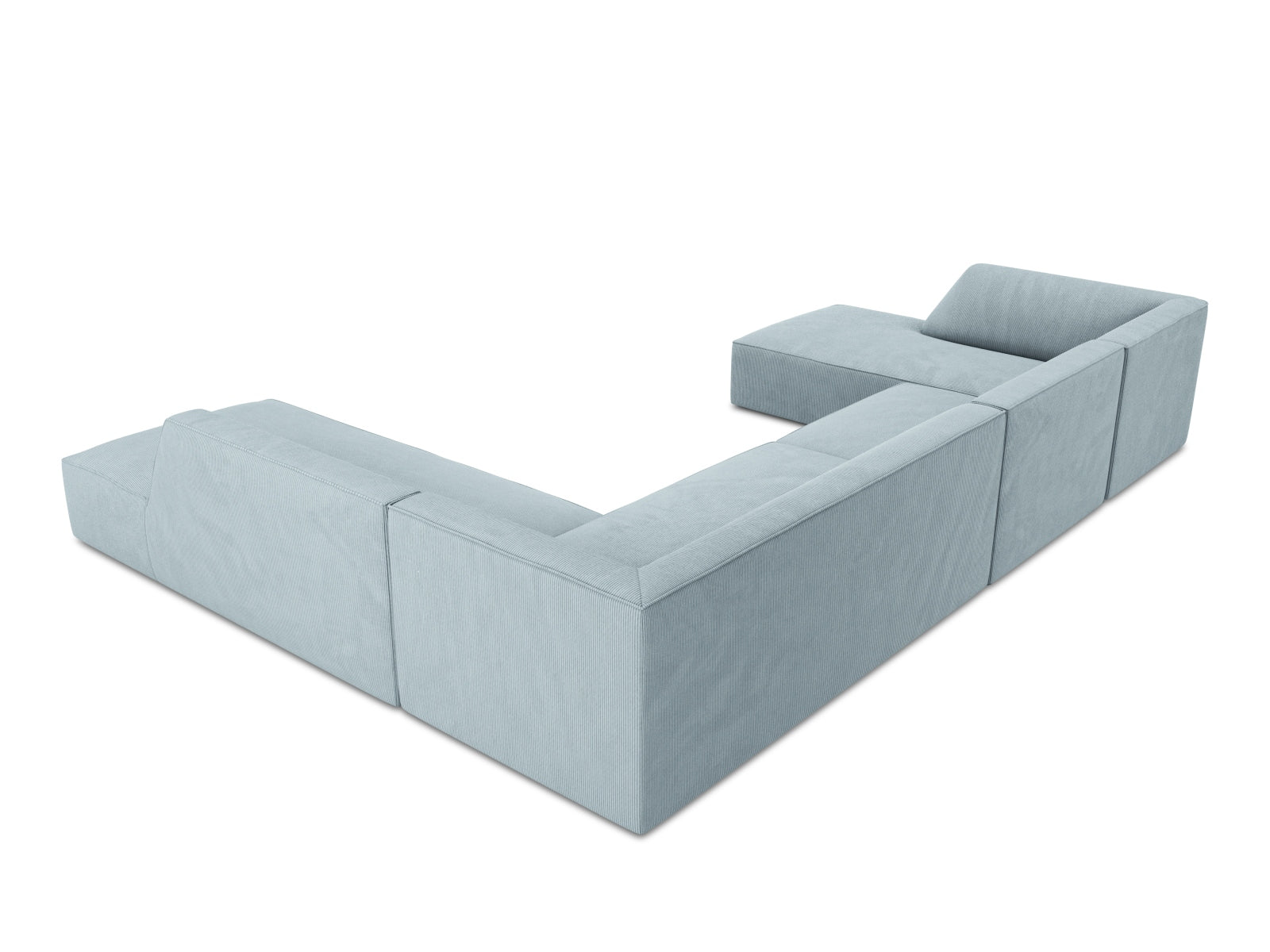 Ruby Panoramic Ecksofa rechts 7 Sitzer in Light Blue präsentiert im Onlineshop von KAQTU Design AG. Ecksofa rechts ist von Micadoni