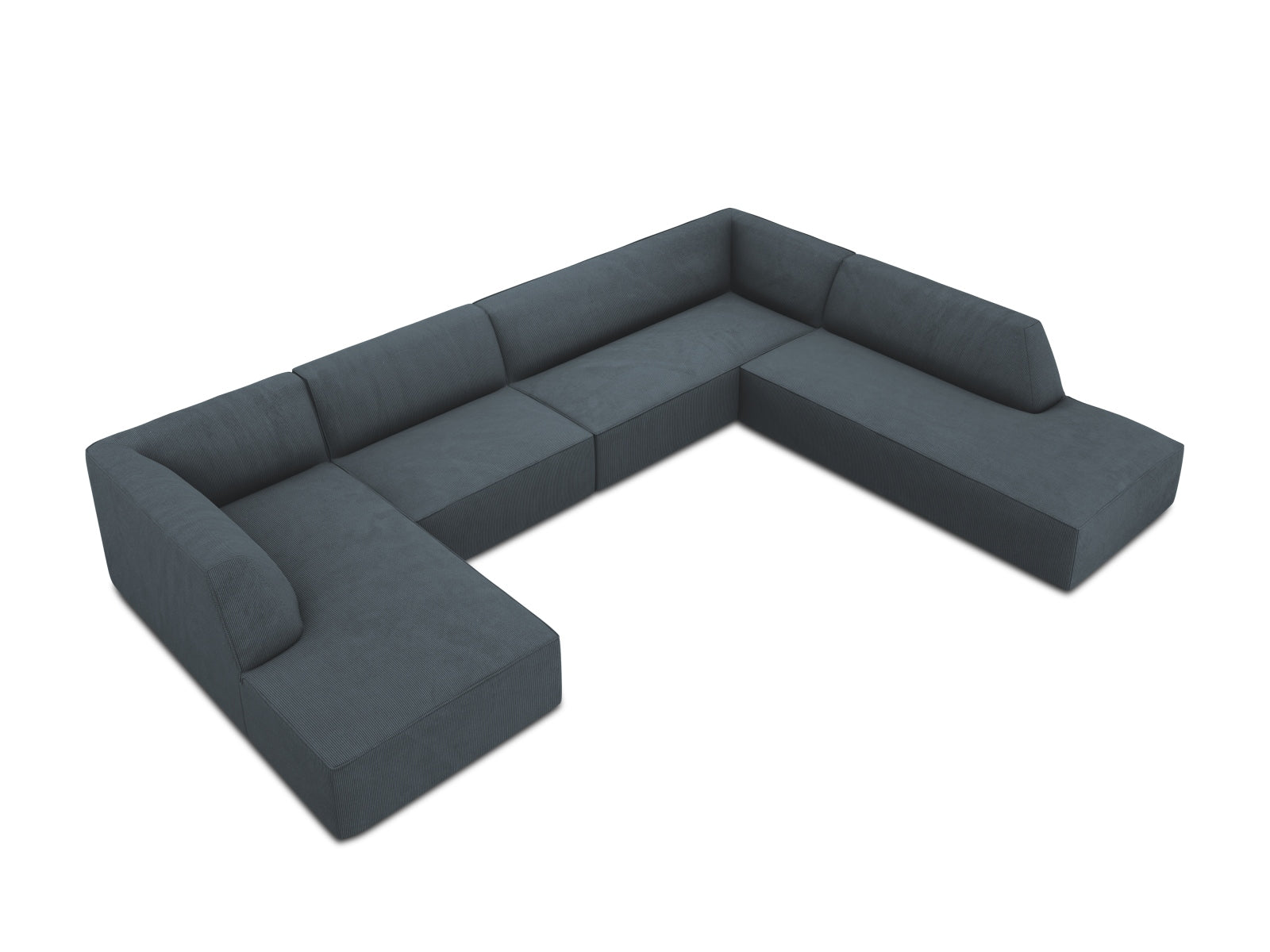 Ruby Panoramic Ecksofa rechts 7 Sitzer in Blue präsentiert im Onlineshop von KAQTU Design AG. Ecksofa rechts ist von Micadoni