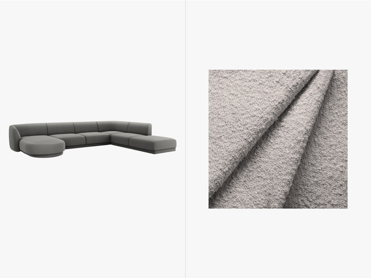Miley Panoramic Ecksofa rechts 6 Sitzer in Light Grey-Baloo präsentiert im Onlineshop von KAQTU Design AG. Ecksofa rechts ist von Micadoni