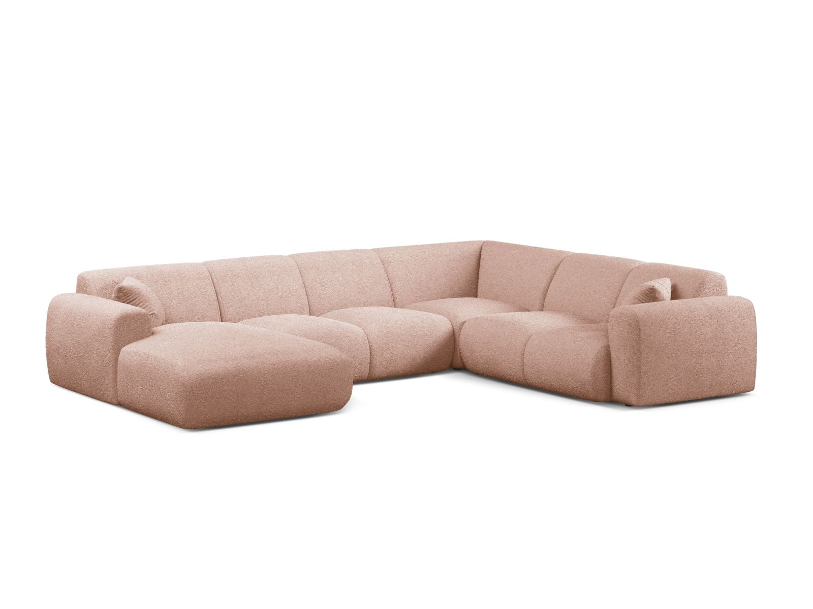 6-Sitzer Modular Panoramic Rechter Ecksofa Molino in Powder Pink-Baloo präsentiert im Onlineshop von KAQTU Design AG. Ecksofa rechts ist von Micadoni