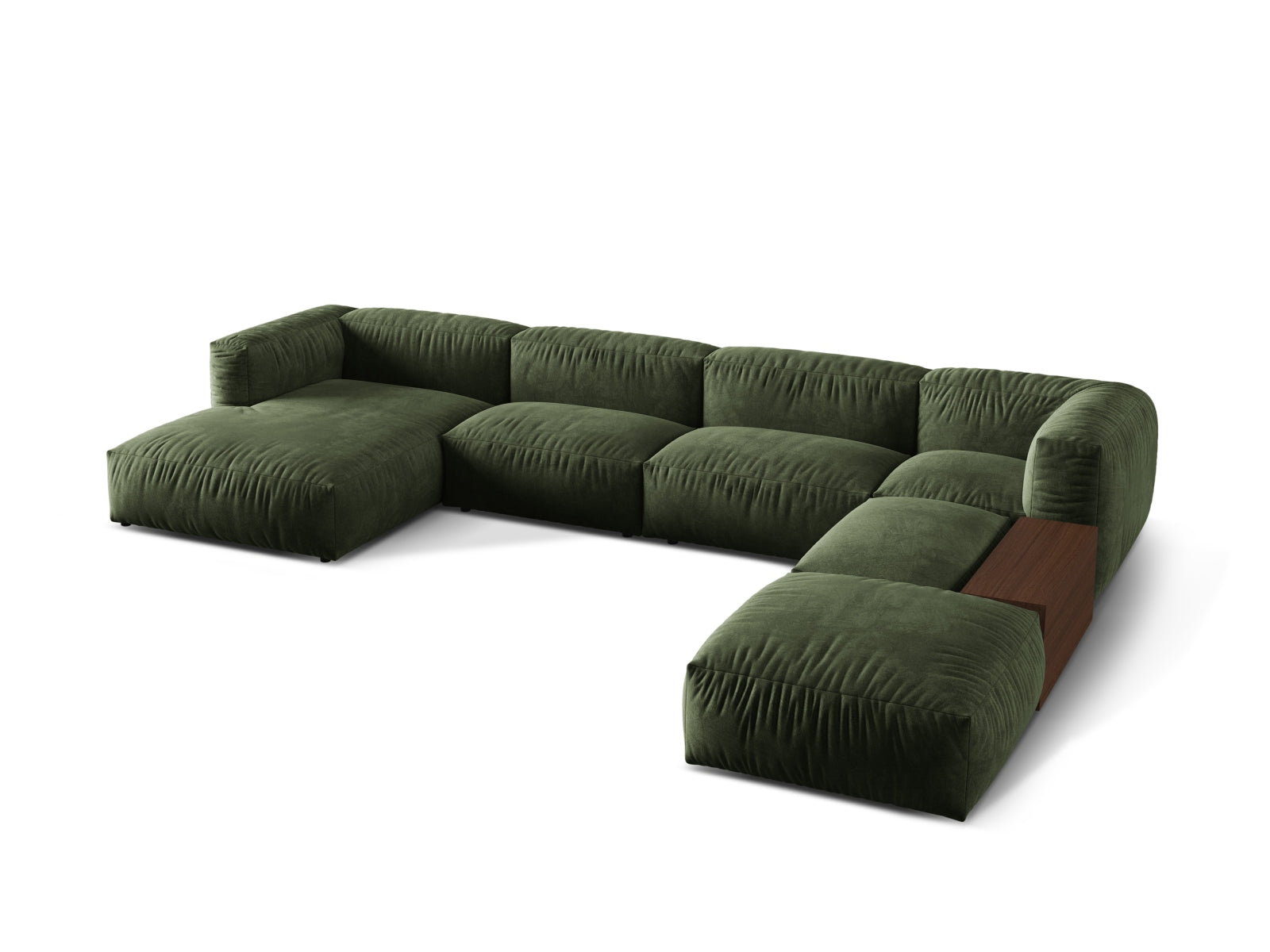 Martina Modulares Panoramic Ecksofa rechts 5 Sitzer in Green präsentiert im Onlineshop von KAQTU Design AG. Ecksofa rechts ist von Micadoni