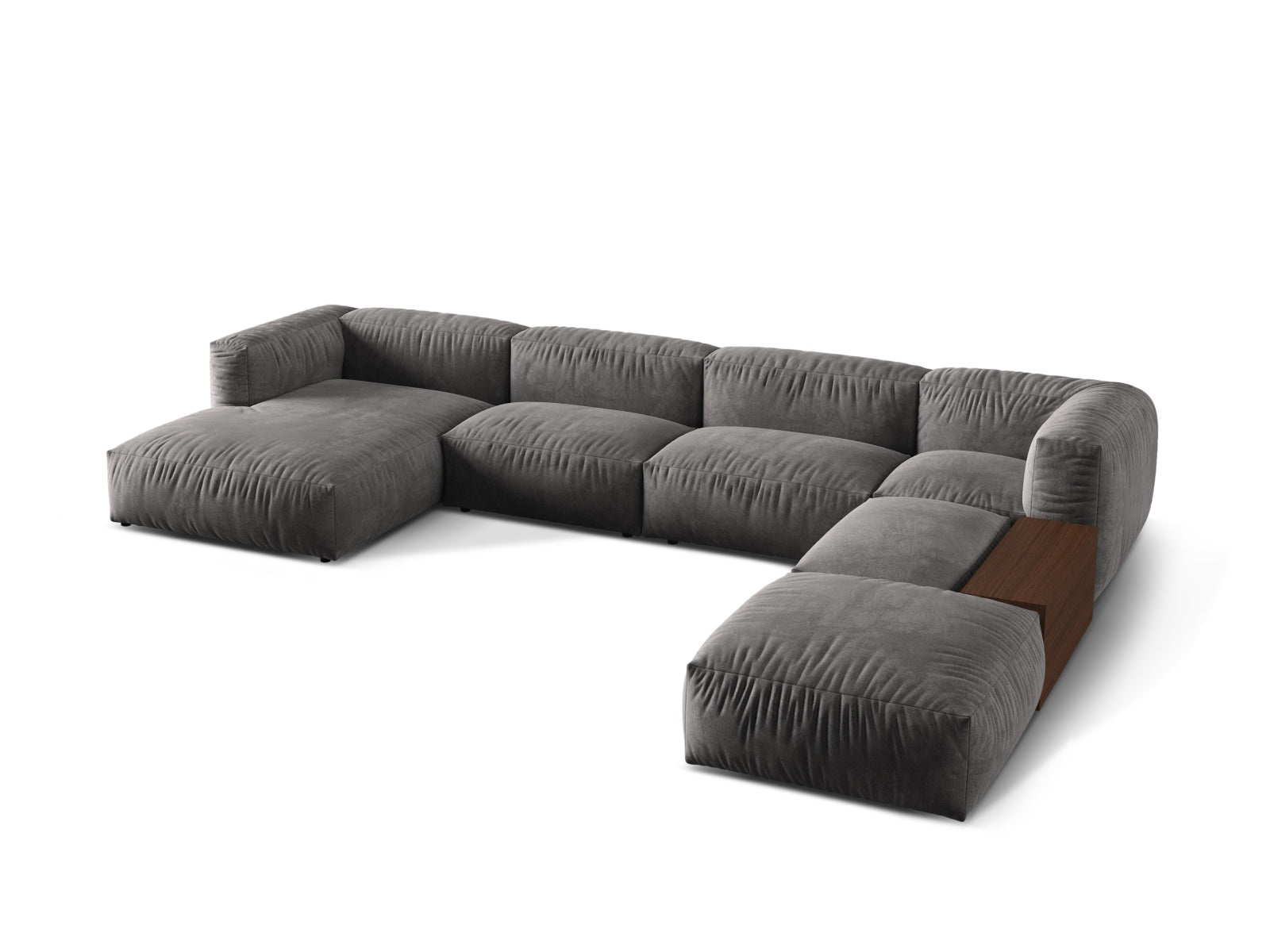 Martina Modulares Panoramic Ecksofa rechts 5 Sitzer in Grey präsentiert im Onlineshop von KAQTU Design AG. Ecksofa rechts ist von Micadoni