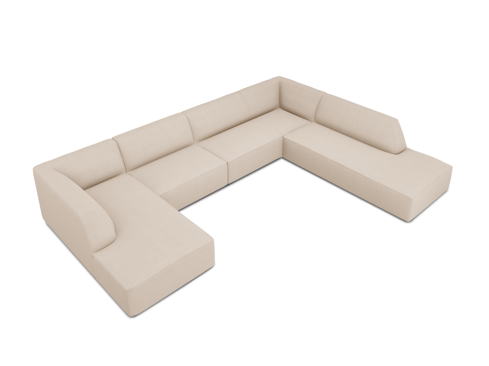 Ruby Panoramic Ecksofa rechts 7 Sitzer in Beige präsentiert im Onlineshop von KAQTU Design AG. Ecksofa rechts ist von Micadoni