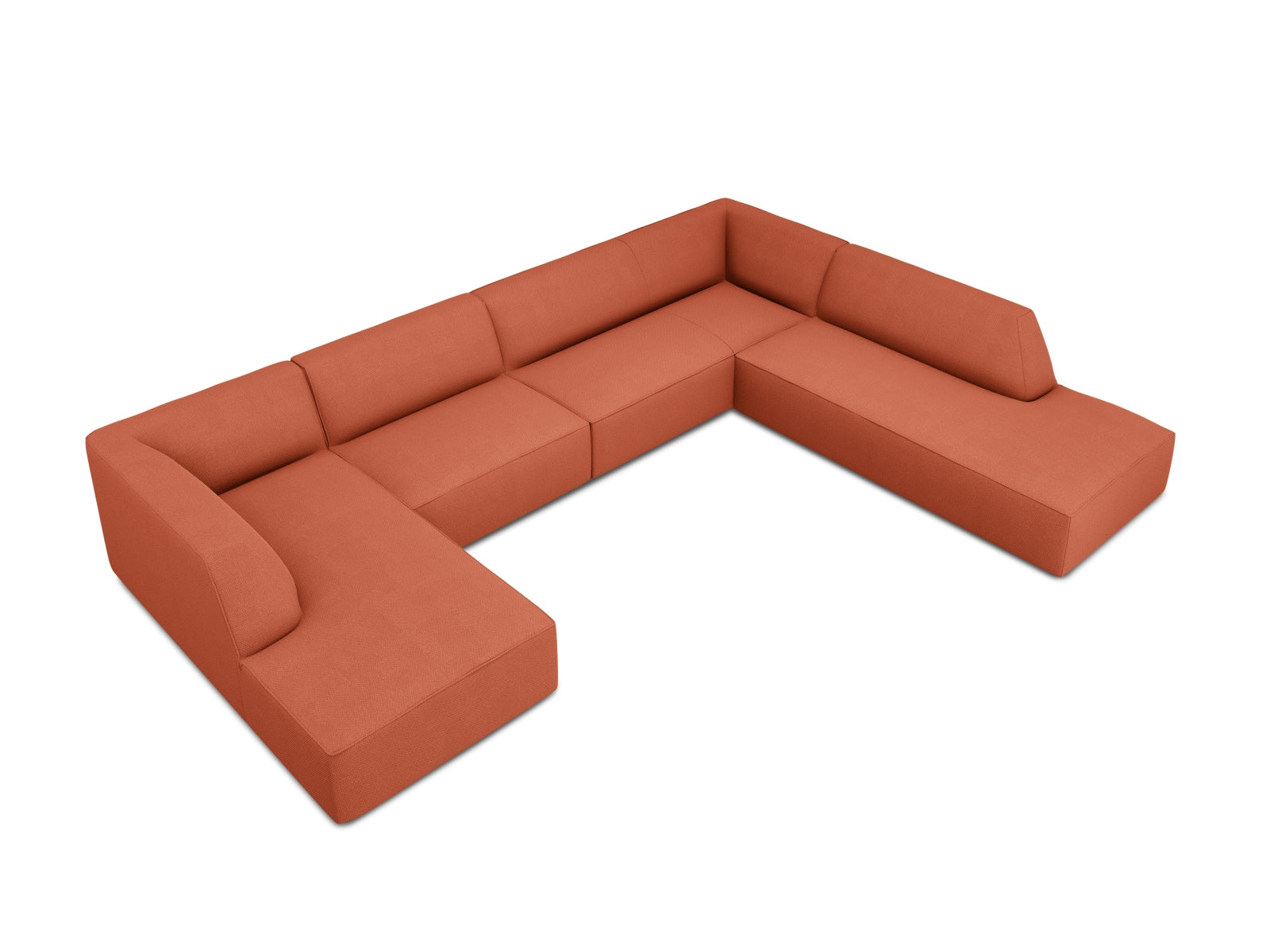 Ruby Panoramic Ecksofa rechts 7 Sitzer in Coral präsentiert im Onlineshop von KAQTU Design AG. Ecksofa rechts ist von Micadoni
