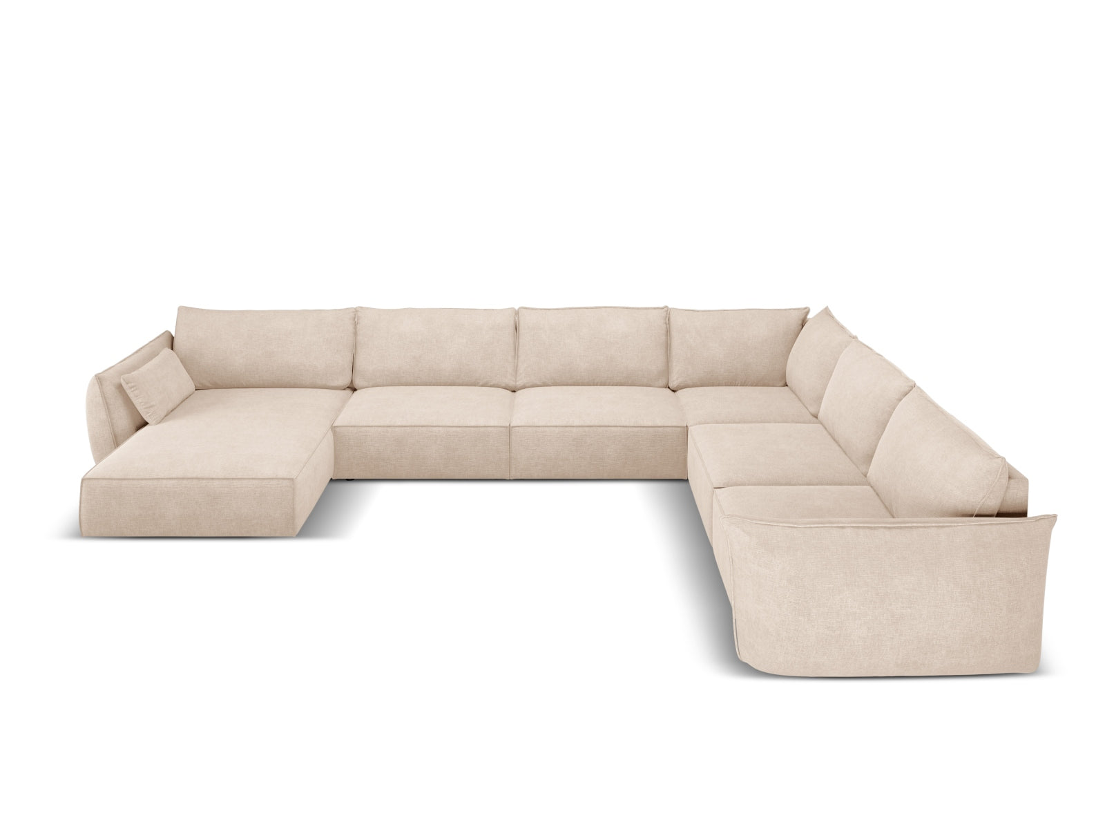 Kaelle Panoramic Ecksofa rechts 8 Sitzer in Beige präsentiert im Onlineshop von KAQTU Design AG. Ecksofa rechts ist von Micadoni