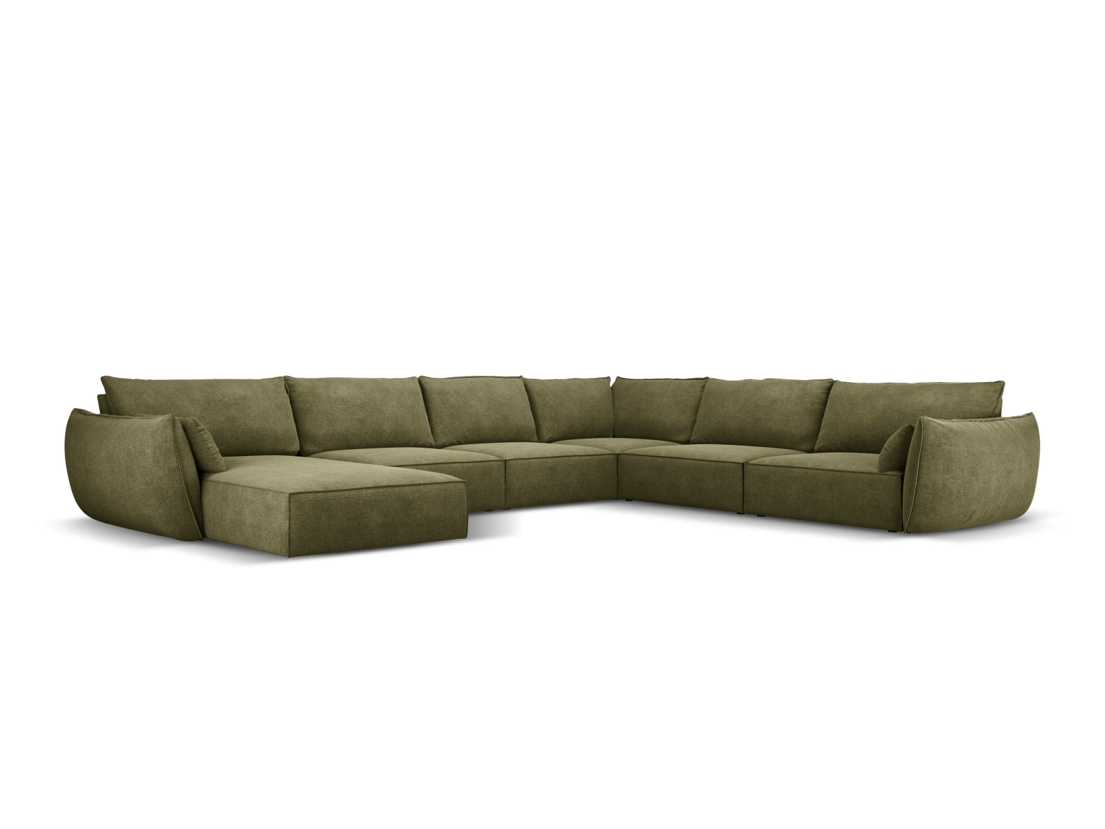 Kaelle Panoramic Ecksofa rechts 8 Sitzer in Green präsentiert im Onlineshop von KAQTU Design AG. Ecksofa rechts ist von Micadoni