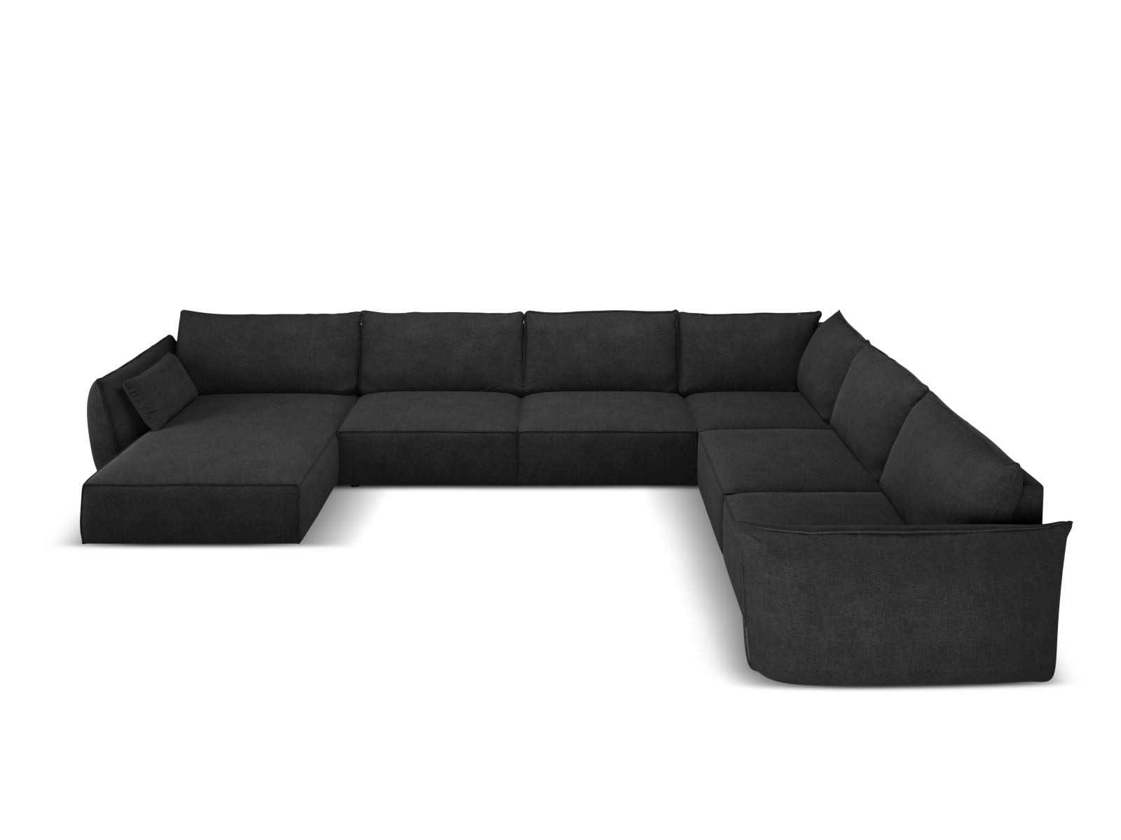 Kaelle Panoramic Ecksofa rechts 8 Sitzer in Black präsentiert im Onlineshop von KAQTU Design AG. Ecksofa rechts ist von Micadoni