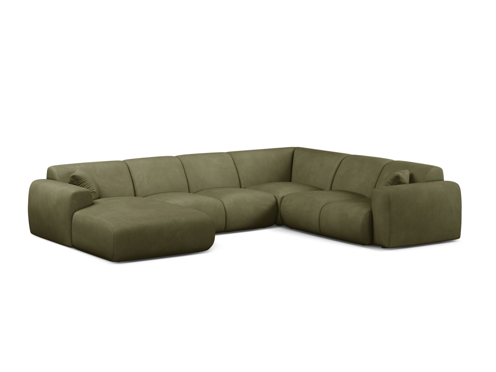 6-Sitzer Modular Ecksofa Panoramic rechts Molino in Light Green-Rebel präsentiert im Onlineshop von KAQTU Design AG. Ecksofa rechts ist von Micadoni