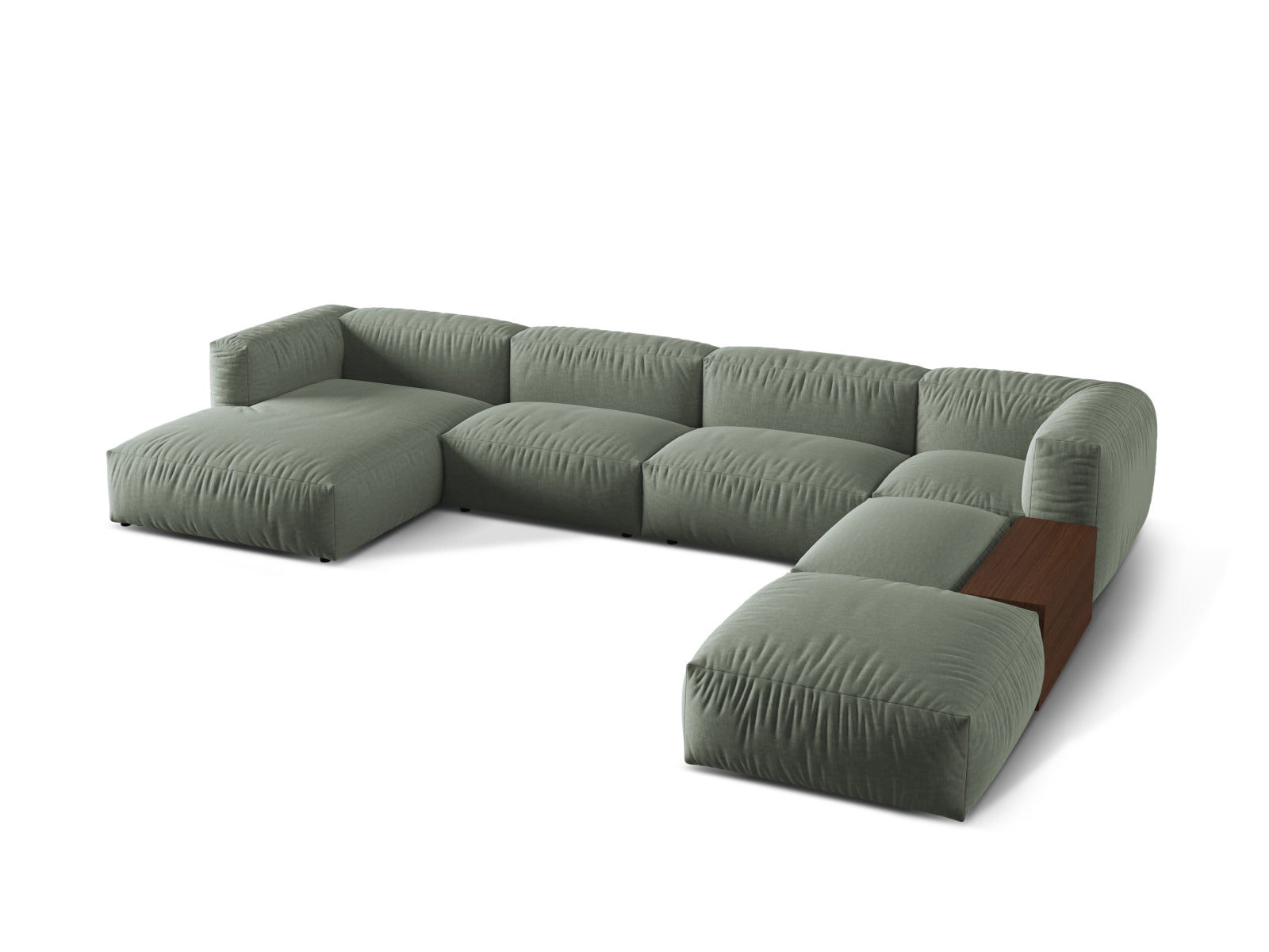 Martina Modulares Panoramic Ecksofa rechts 5 Sitzer in Moss Green präsentiert im Onlineshop von KAQTU Design AG. Ecksofa rechts ist von Micadoni