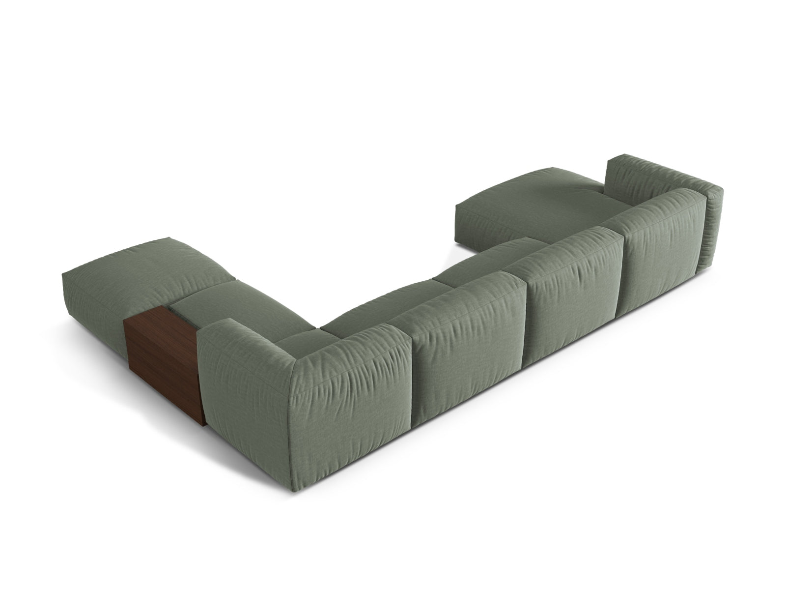 Martina Modulares Panoramic Ecksofa rechts 5 Sitzer in Moss Green präsentiert im Onlineshop von KAQTU Design AG. Ecksofa rechts ist von Micadoni