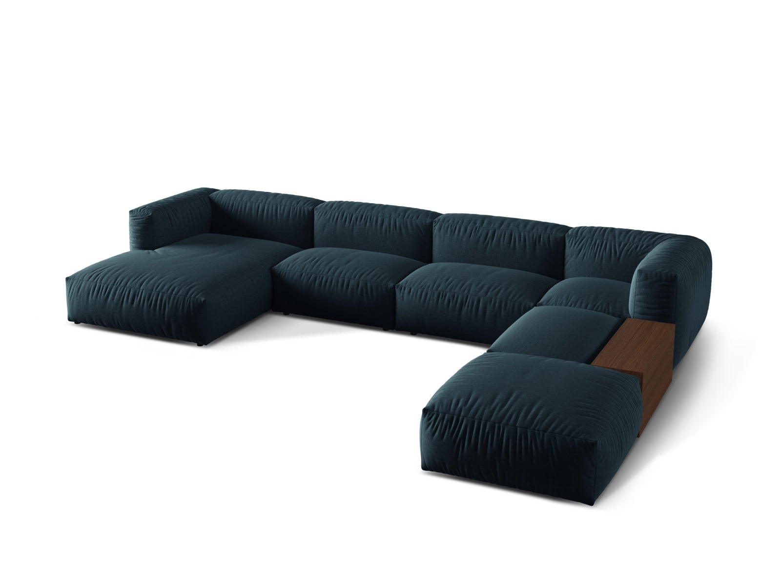 Martina Modulares Panoramic Ecksofa rechts 5 Sitzer in Blue Jeans präsentiert im Onlineshop von KAQTU Design AG. Ecksofa rechts ist von Micadoni