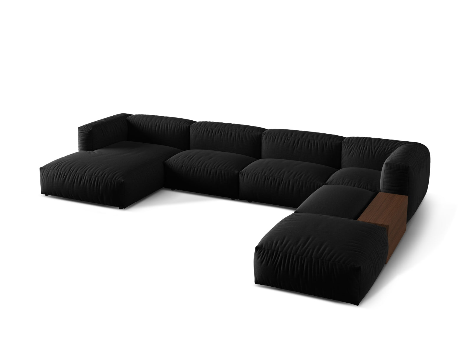 Martina Modulares Panoramic Ecksofa rechts 5 Sitzer in Black präsentiert im Onlineshop von KAQTU Design AG. Ecksofa rechts ist von Micadoni