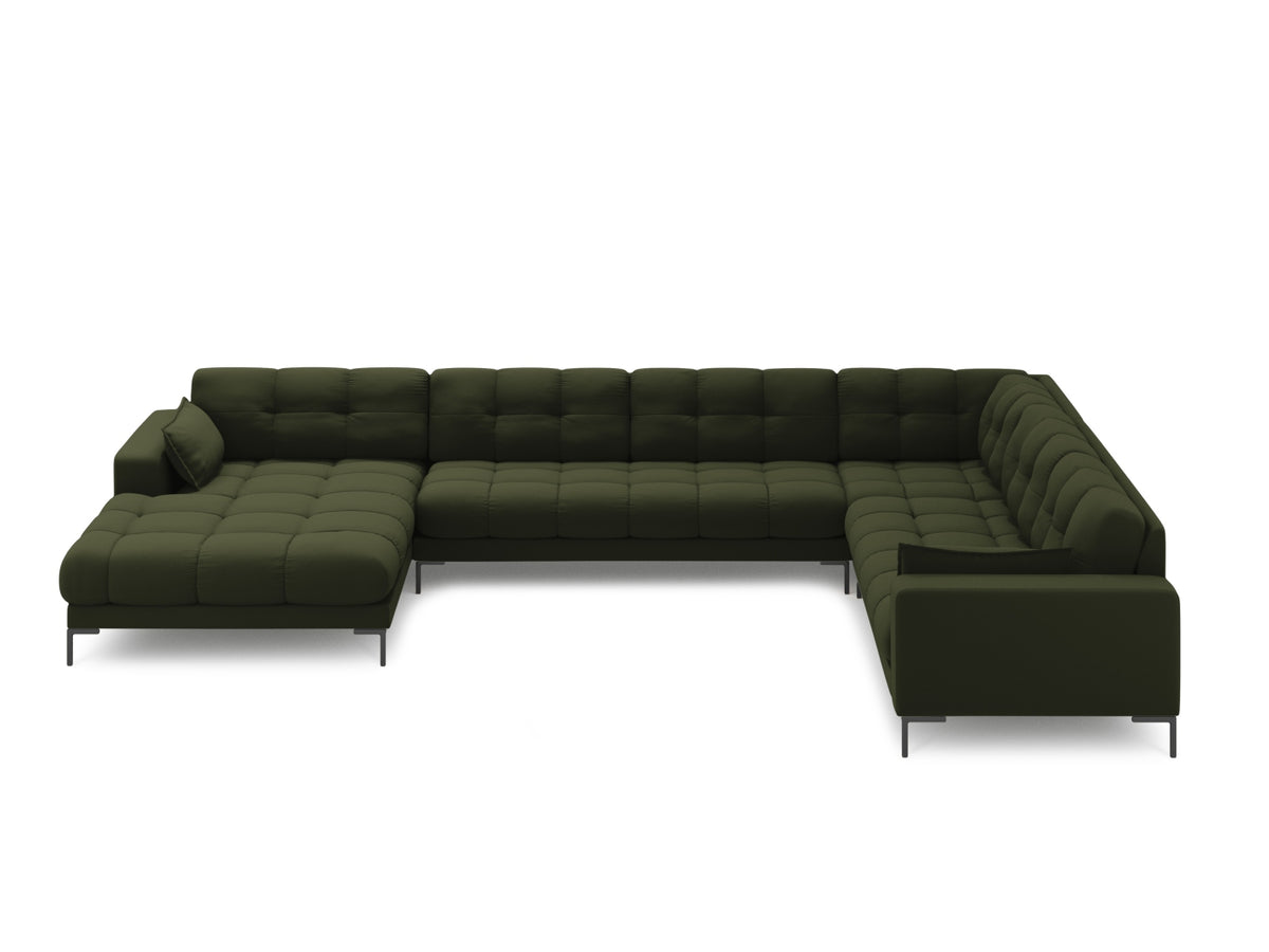 Mamaia Panoramic Ecksofa rechts 7 Sitzer in Green/Schwarz-Neve präsentiert im Onlineshop von KAQTU Design AG. Ecksofa rechts ist von Micadoni