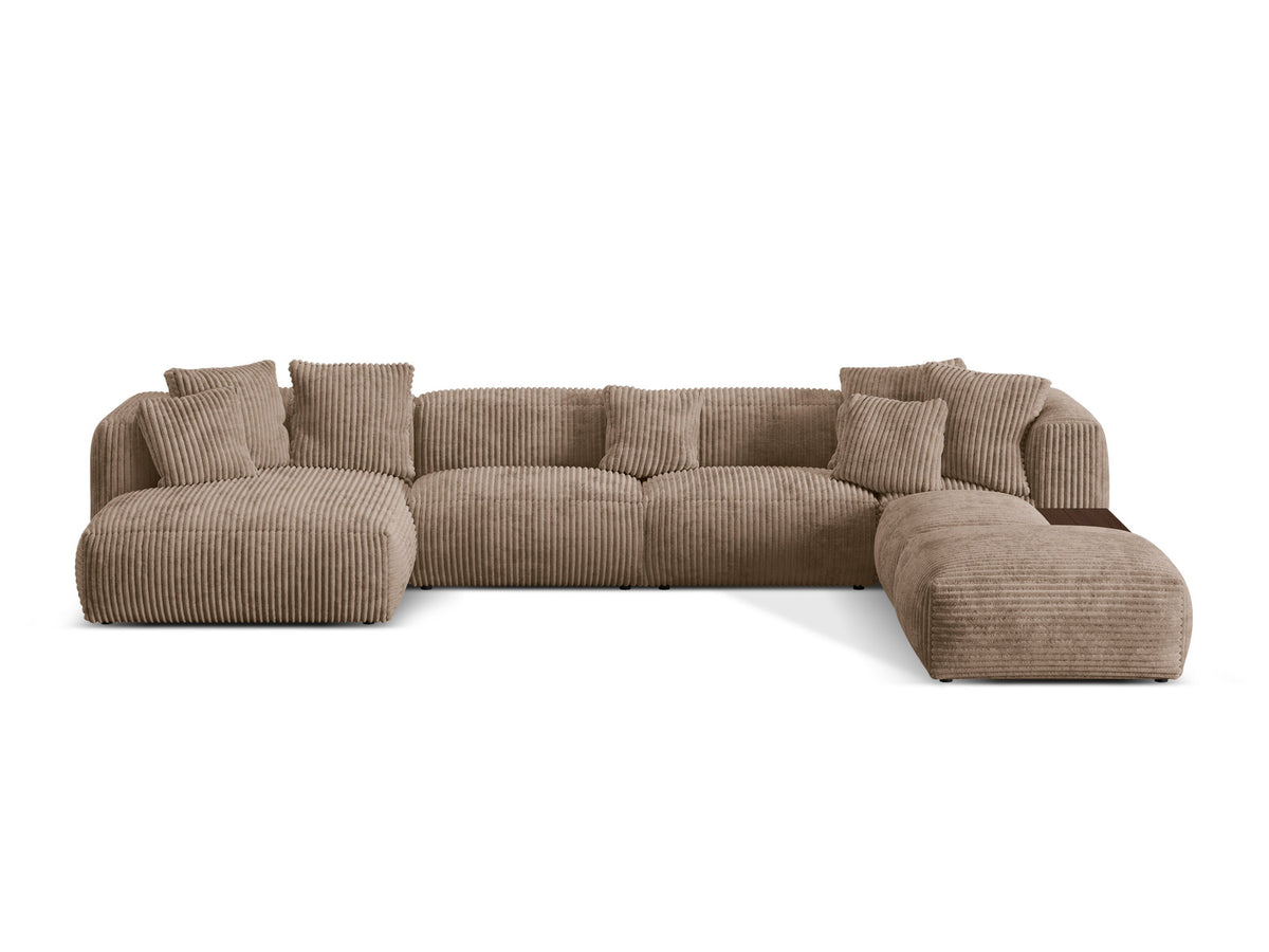 Martina Modulares Panoramic Ecksofa rechts 5 Sitzer in Acorn-Tilia präsentiert im Onlineshop von KAQTU Design AG. Ecksofa ist von Micadoni