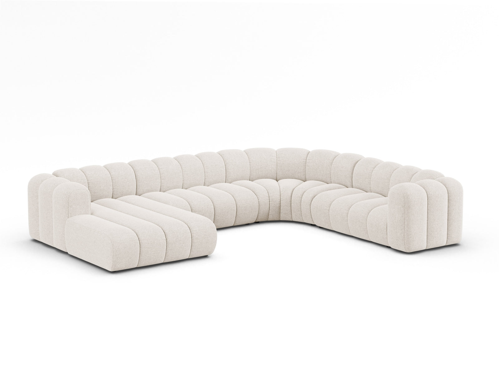 Lupine Modular Panoramic Ecksofa rechts 6 Sitzer in Light Beige-Eden präsentiert im Onlineshop von KAQTU Design AG. Ecksofa rechts ist von Micadoni