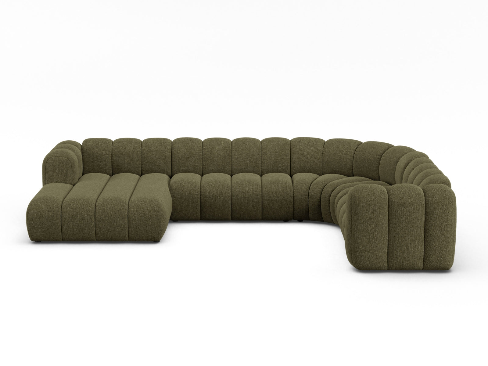 Lupine Modular Panoramic Ecksofa rechts 6 Sitzer in Green-Eden präsentiert im Onlineshop von KAQTU Design AG. Ecksofa rechts ist von Micadoni