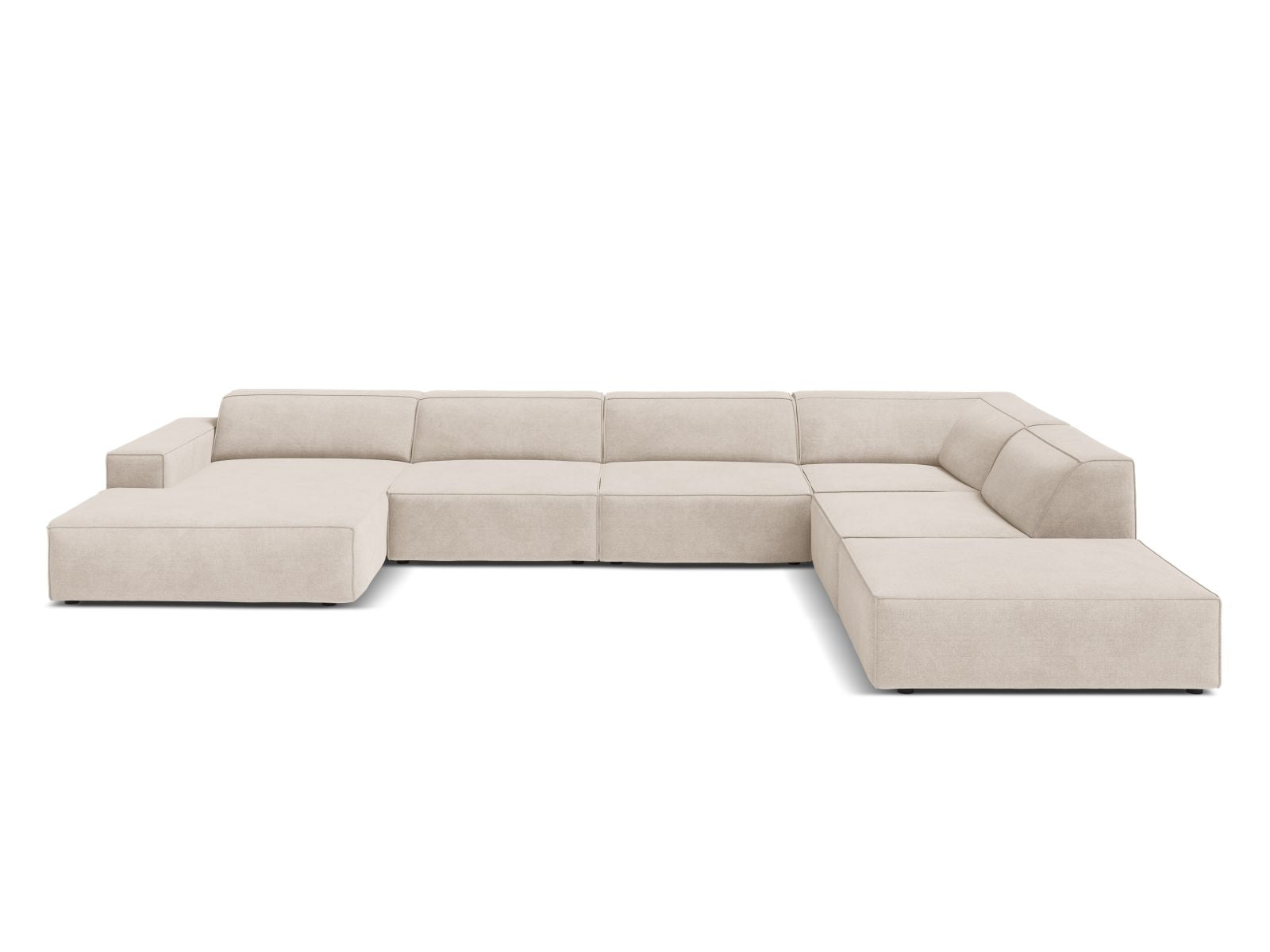 7-Sitzer Modular Ecksofa Panoramic rechts Jodie in Beige-Liberty präsentiert im Onlineshop von KAQTU Design AG. Ecksofa rechts ist von Micadoni