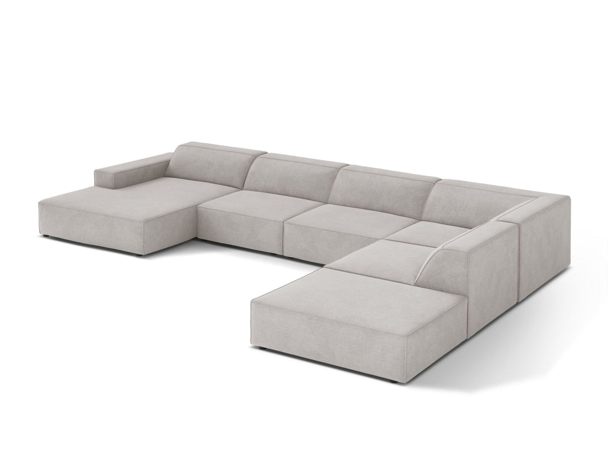 7-Sitzer Modular Ecksofa Panoramic rechts Jodie in Light Grey-Liberty präsentiert im Onlineshop von KAQTU Design AG. Ecksofa rechts ist von Micadoni
