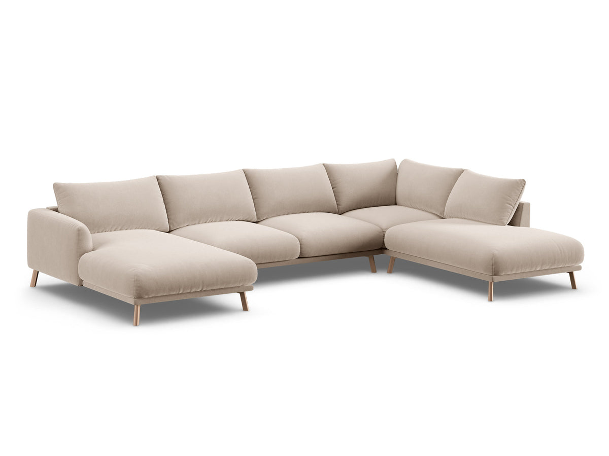 6-Sitzer Panoramic Ecksofa rechts Naomi in Beige-Salvador präsentiert im Onlineshop von KAQTU Design AG. Ecksofa rechts ist von Micadoni