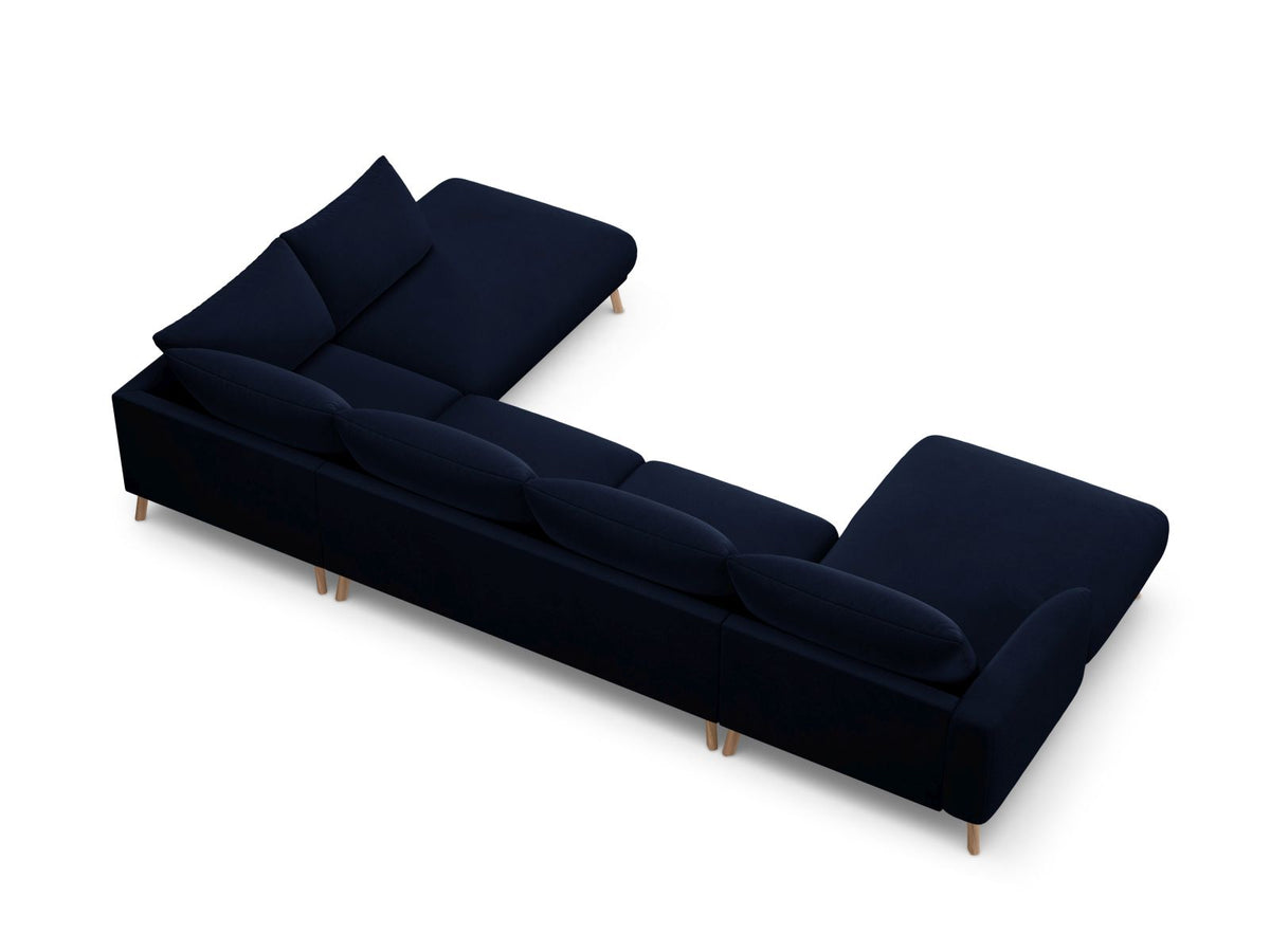 6-Sitzer Panoramic Ecksofa rechts Naomi in Royal Blue-Salvador präsentiert im Onlineshop von KAQTU Design AG. Ecksofa rechts ist von Micadoni