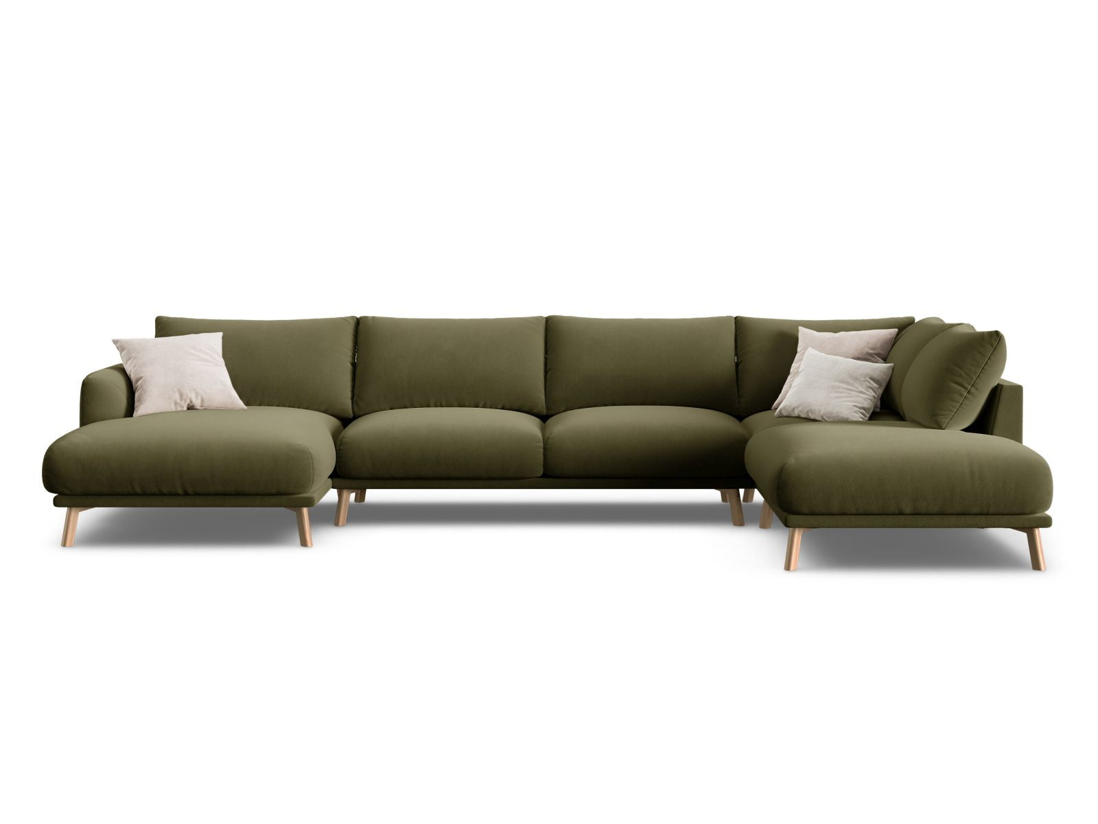 6-Sitzer Panoramic Ecksofa rechts Naomi in Green-Salvador präsentiert im Onlineshop von KAQTU Design AG. Ecksofa rechts ist von Micadoni