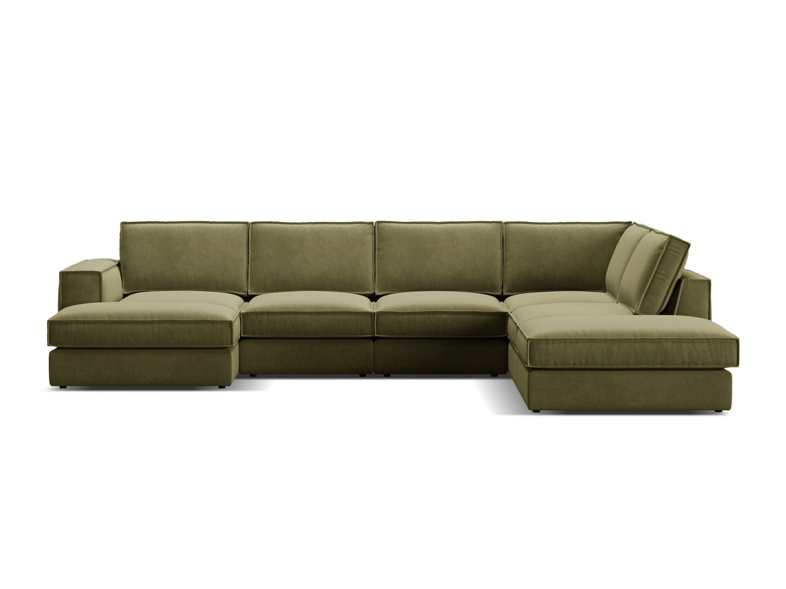 5-Sitzer Modular Ecksofa Panoramic rechts Pola in Green-Salvador präsentiert im Onlineshop von KAQTU Design AG. Ecksofa rechts ist von Micadoni
