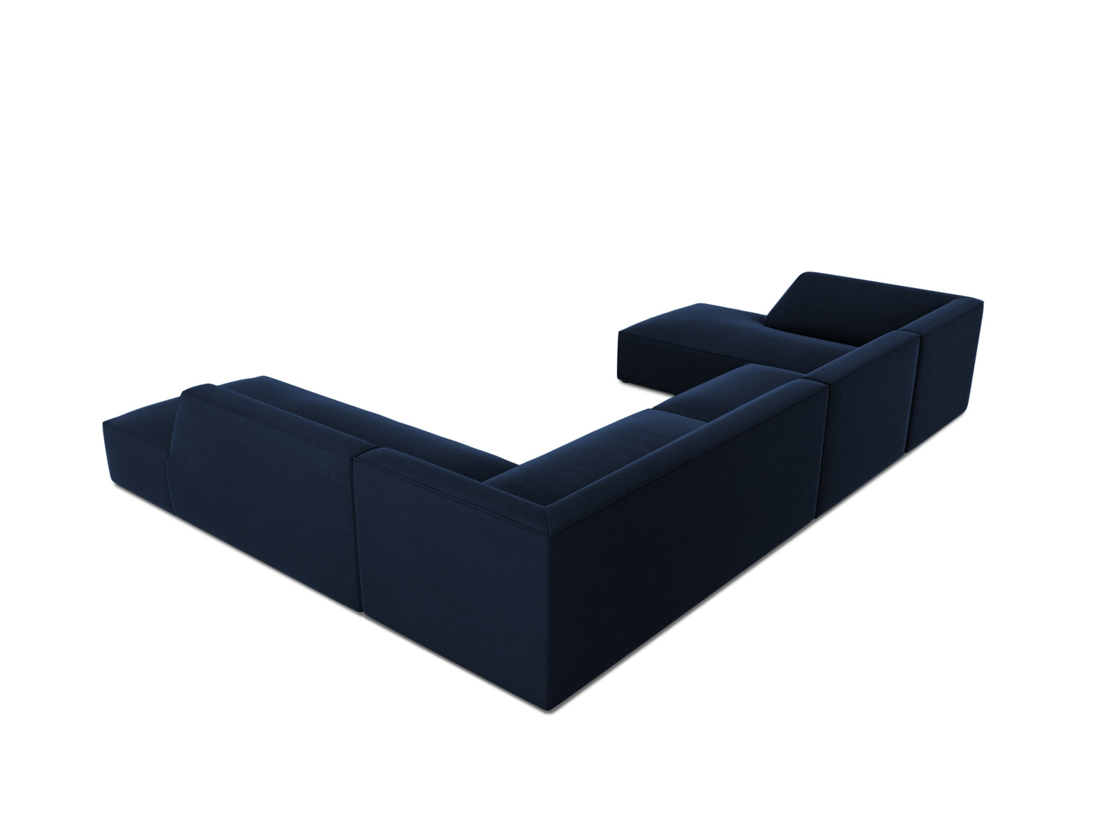 Ruby Velour Panoramic Ecksofa rechts 7 Sitzer in Royal Blue präsentiert im Onlineshop von KAQTU Design AG. Ecksofa rechts ist von Micadoni