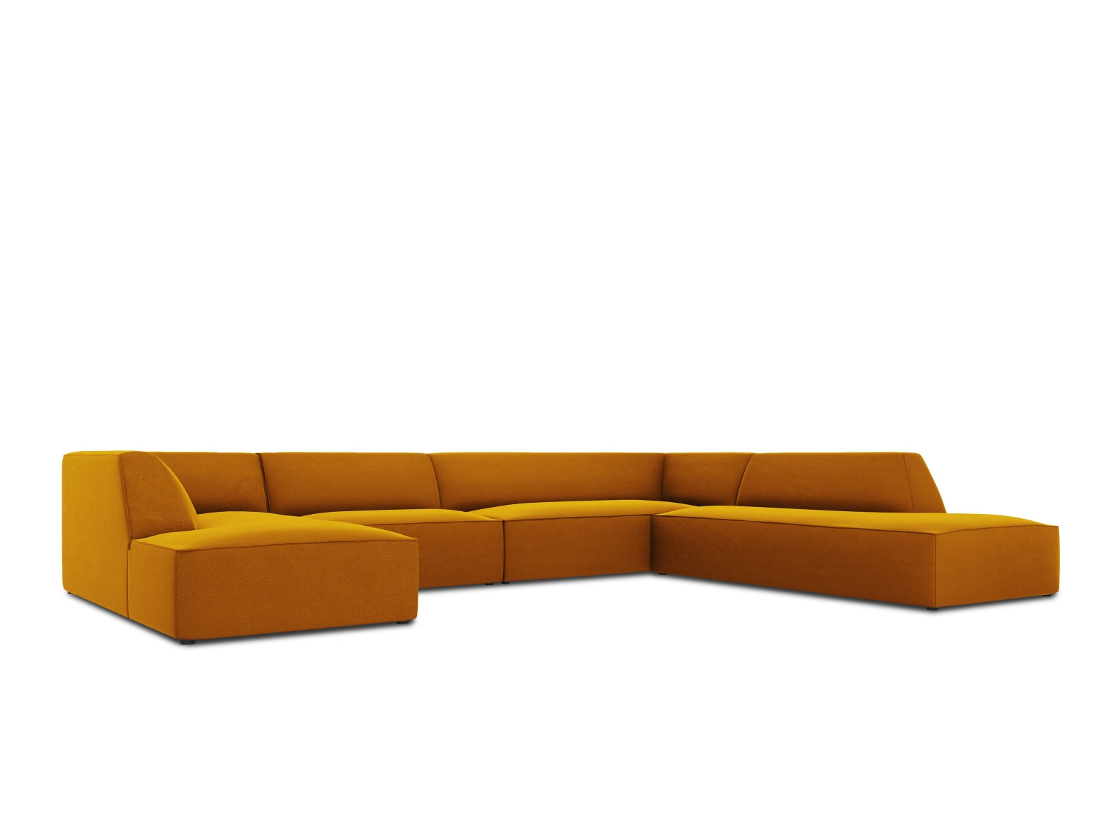 Ruby Velour Panoramic Ecksofa rechts 7 Sitzer in Yellow präsentiert im Onlineshop von KAQTU Design AG. Ecksofa rechts ist von Micadoni