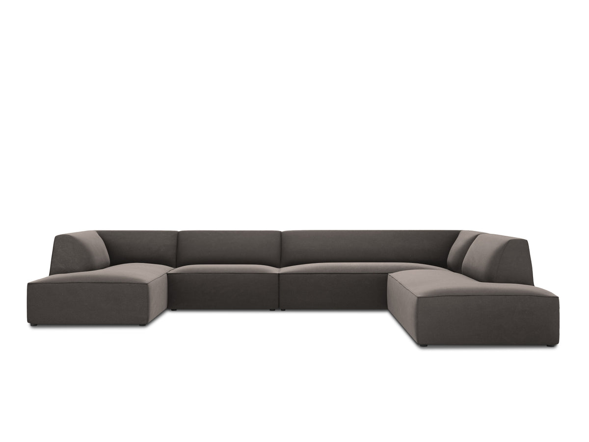 Ruby Velour Panoramic Ecksofa rechts 7 Sitzer in Dark Grey-Salvador präsentiert im Onlineshop von KAQTU Design AG. Ecksofa rechts ist von Micadoni