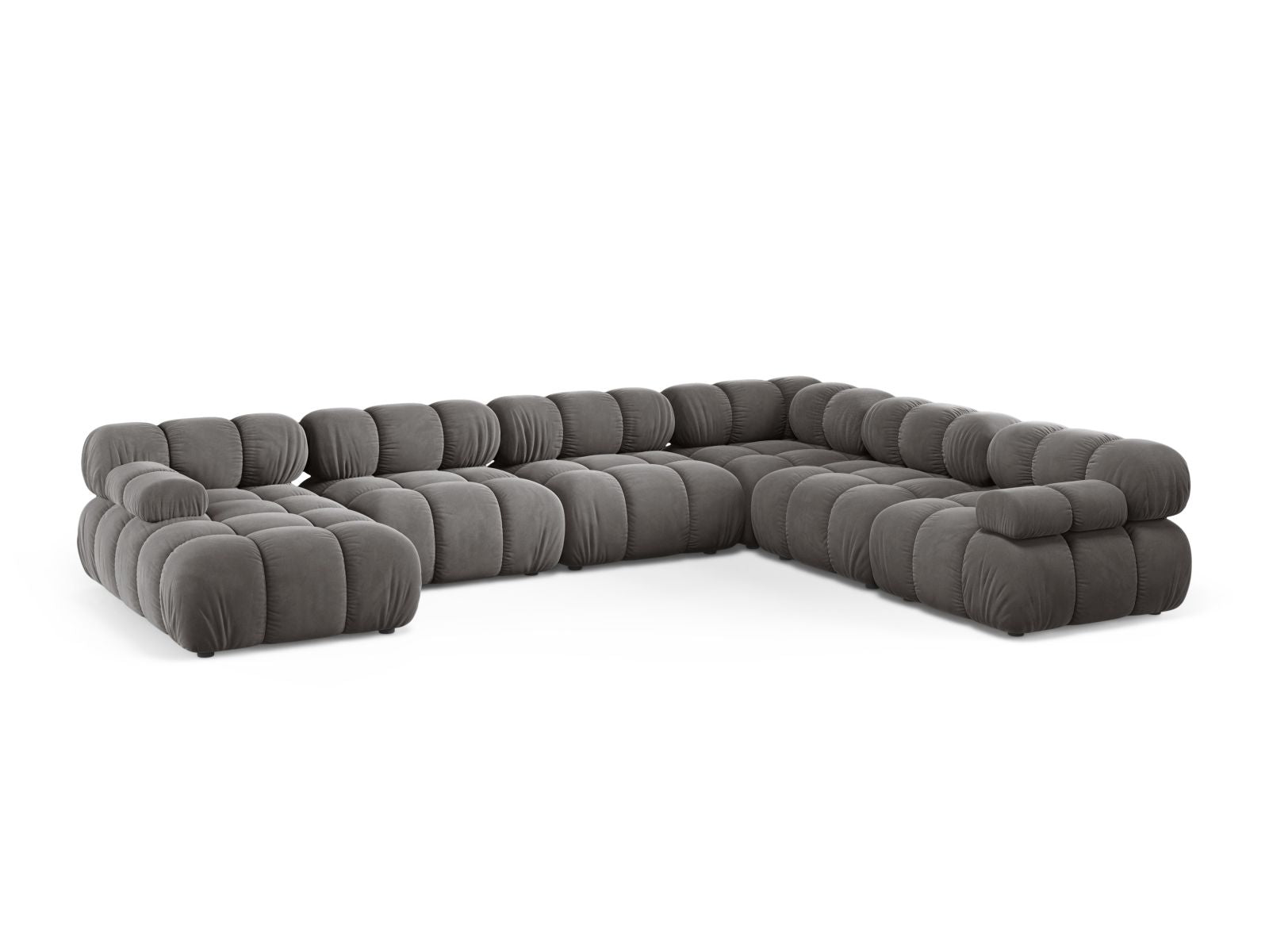 8-Sitzer Bellis Modular Ecksofa Panoramic rechts in Light Grey-Bluvel präsentiert im Onlineshop von KAQTU Design AG. Ecksofa rechts ist von Micadoni