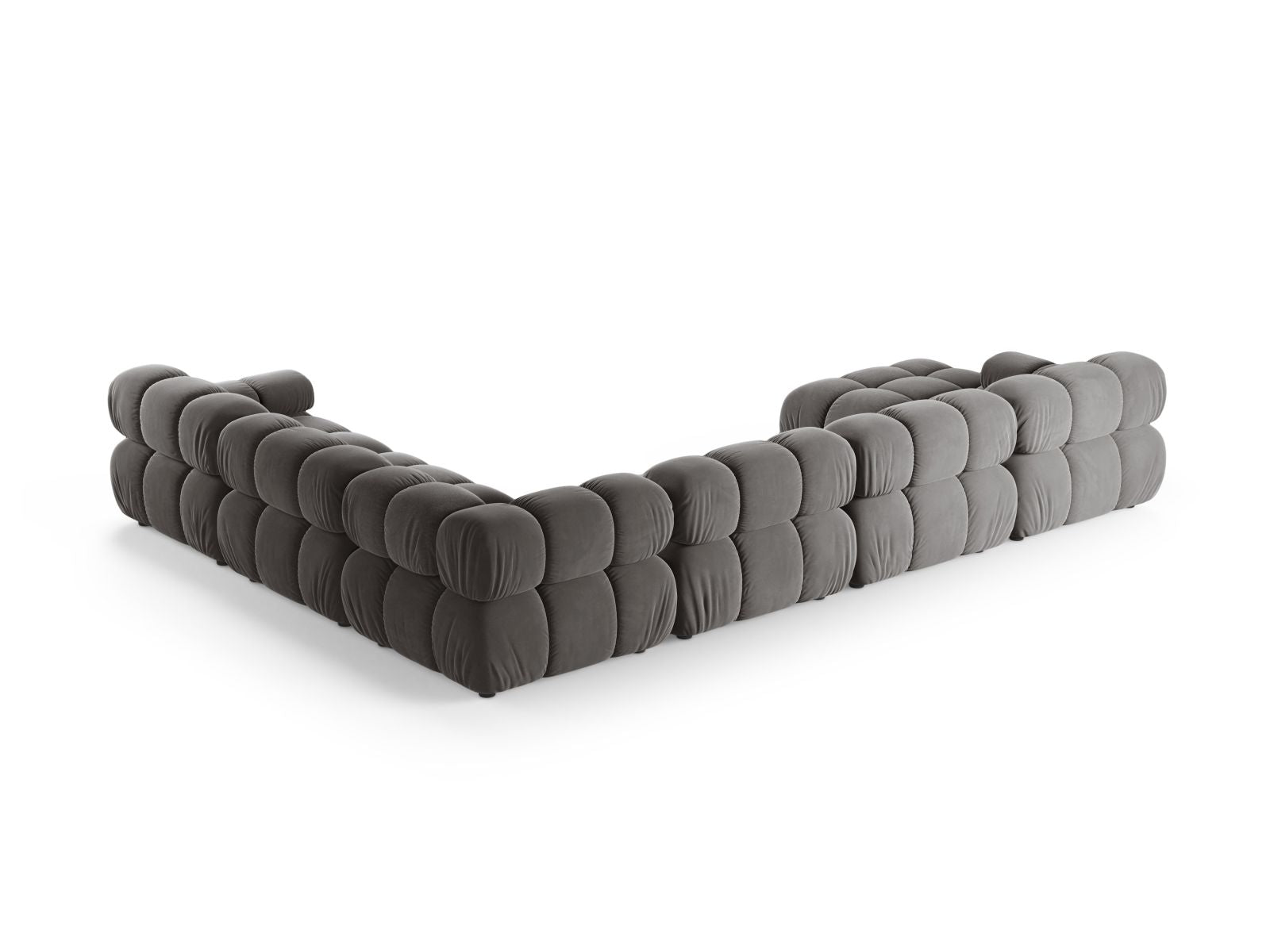 8-Sitzer Bellis Modular Ecksofa Panoramic rechts in Light Grey-Bluvel präsentiert im Onlineshop von KAQTU Design AG. Ecksofa rechts ist von Micadoni