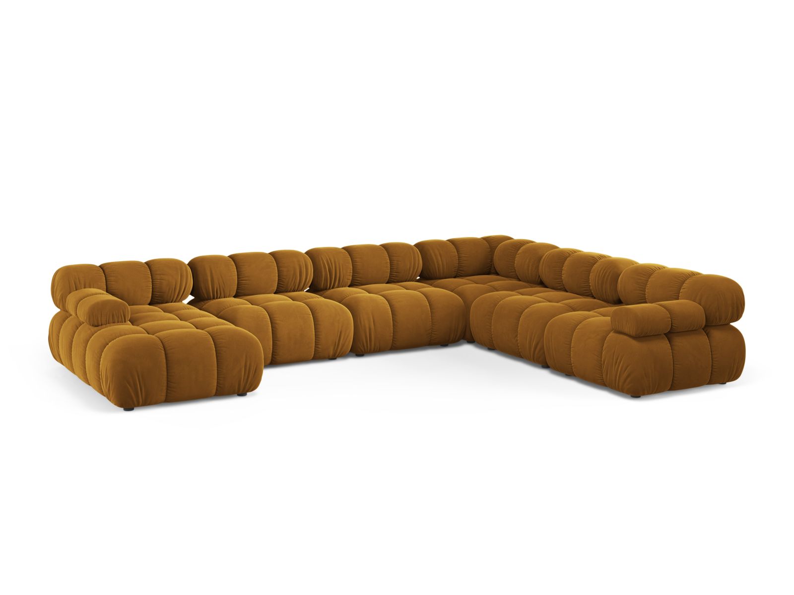 8-Sitzer Bellis Modular Ecksofa Panoramic rechts in Yellow-Bluvel präsentiert im Onlineshop von KAQTU Design AG. Ecksofa rechts ist von Micadoni