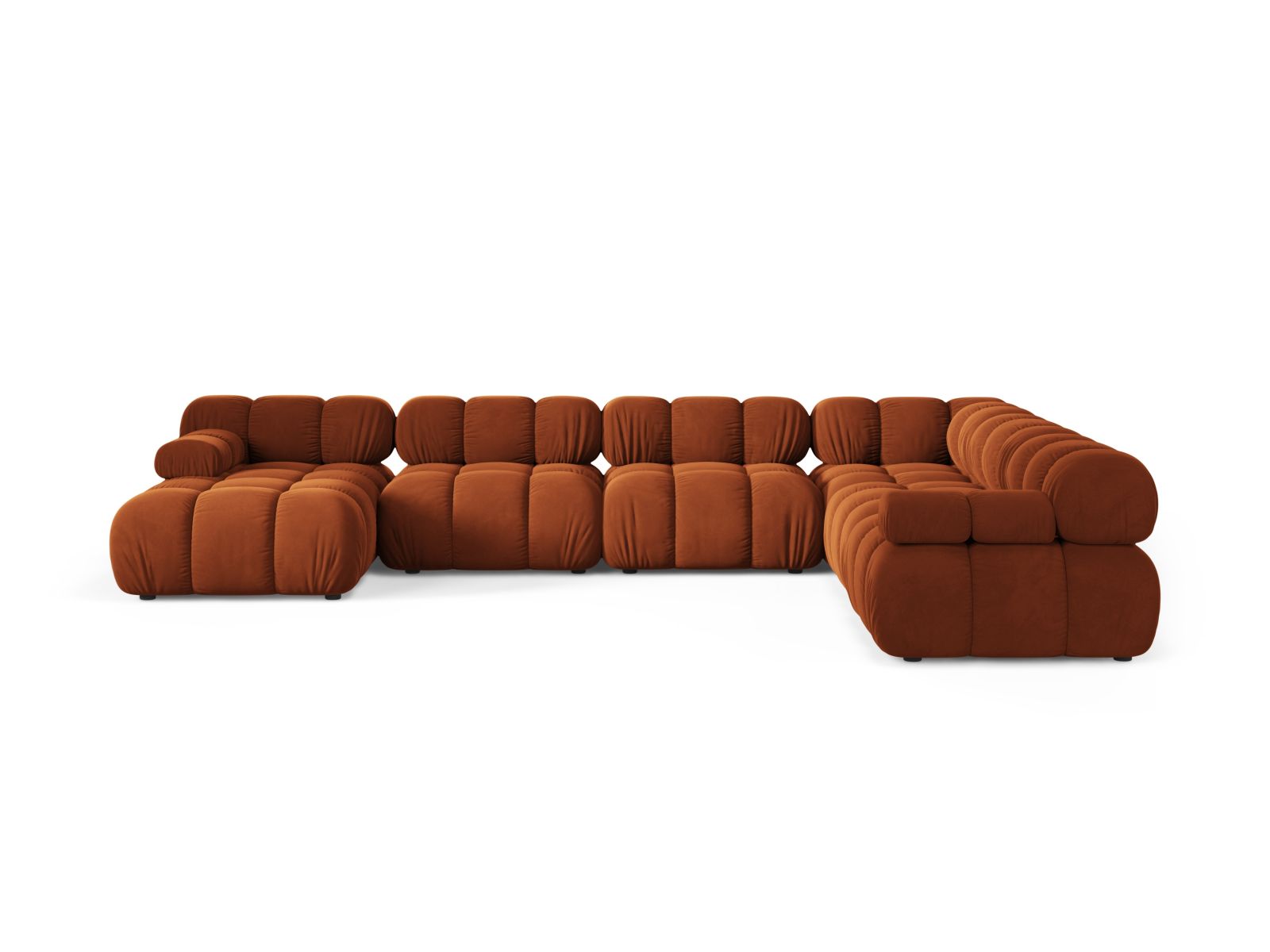8-Sitzer Bellis Modular Ecksofa Panoramic rechts in Terracotta-Bluvel präsentiert im Onlineshop von KAQTU Design AG. Ecksofa rechts ist von Micadoni