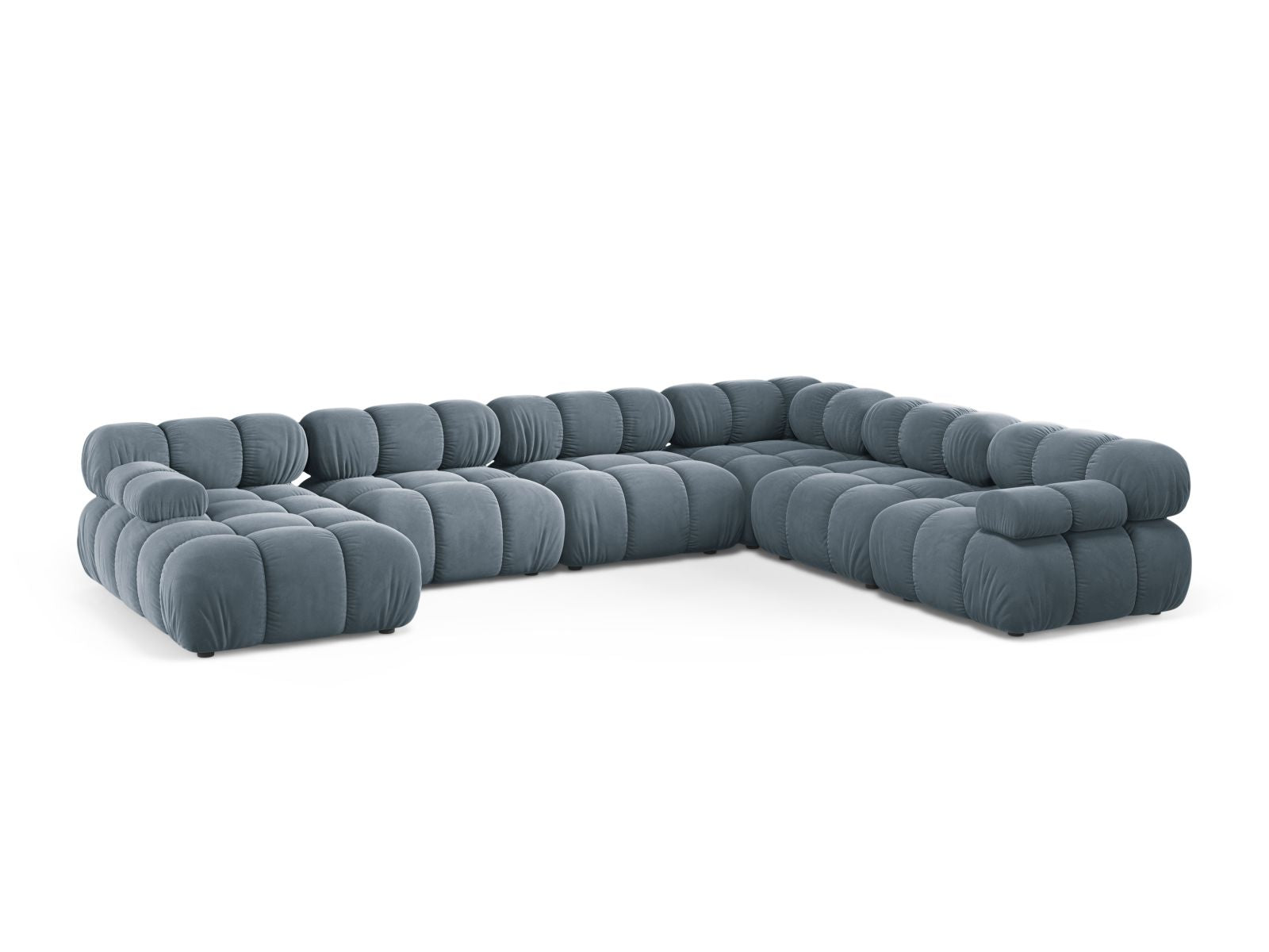 8-Sitzer Bellis Modular Ecksofa Panoramic rechts in Light Blue-Bluvel präsentiert im Onlineshop von KAQTU Design AG. Ecksofa rechts ist von Micadoni