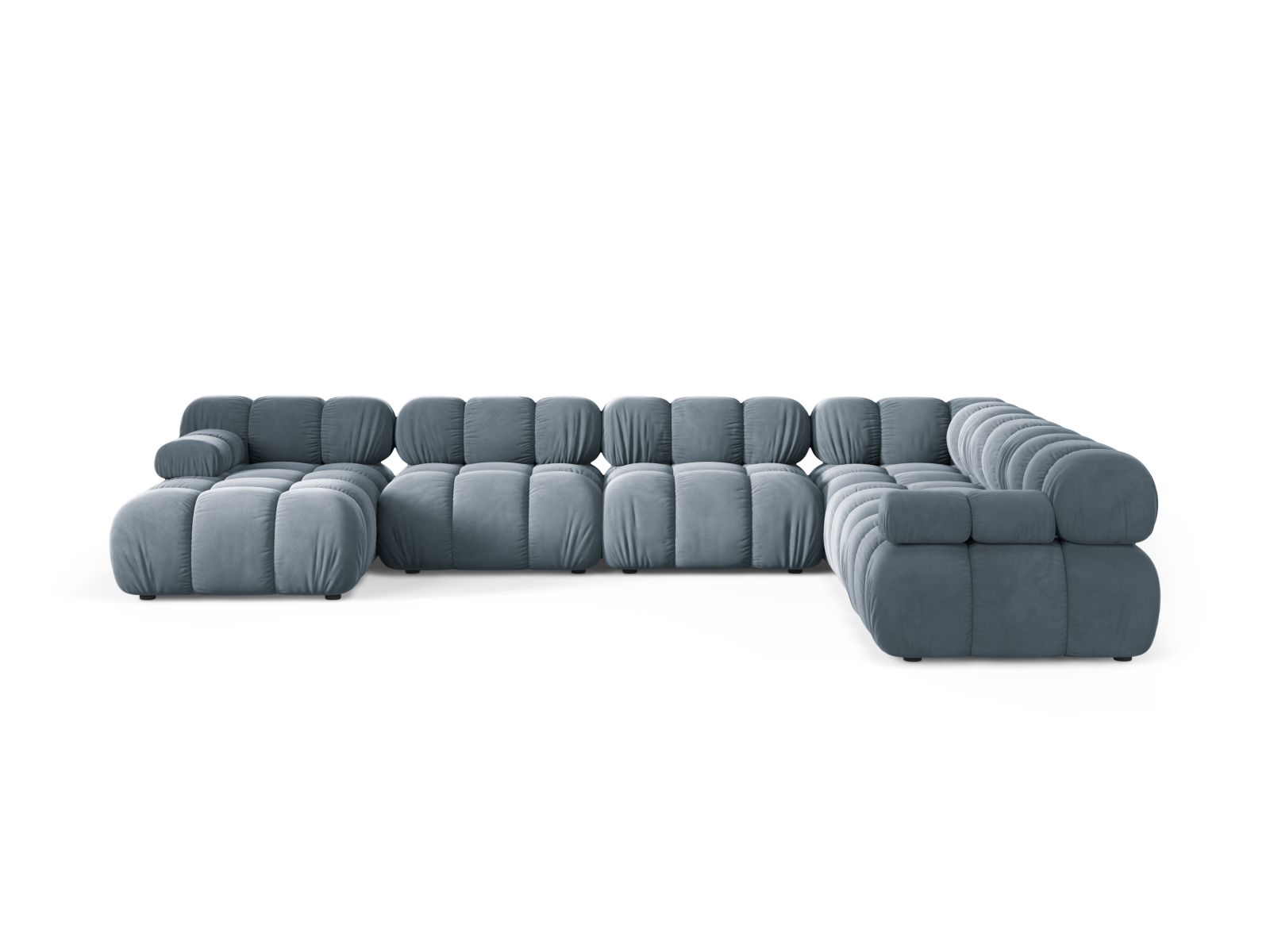 8-Sitzer Bellis Modular Ecksofa Panoramic rechts in Light Blue-Bluvel präsentiert im Onlineshop von KAQTU Design AG. Ecksofa rechts ist von Micadoni