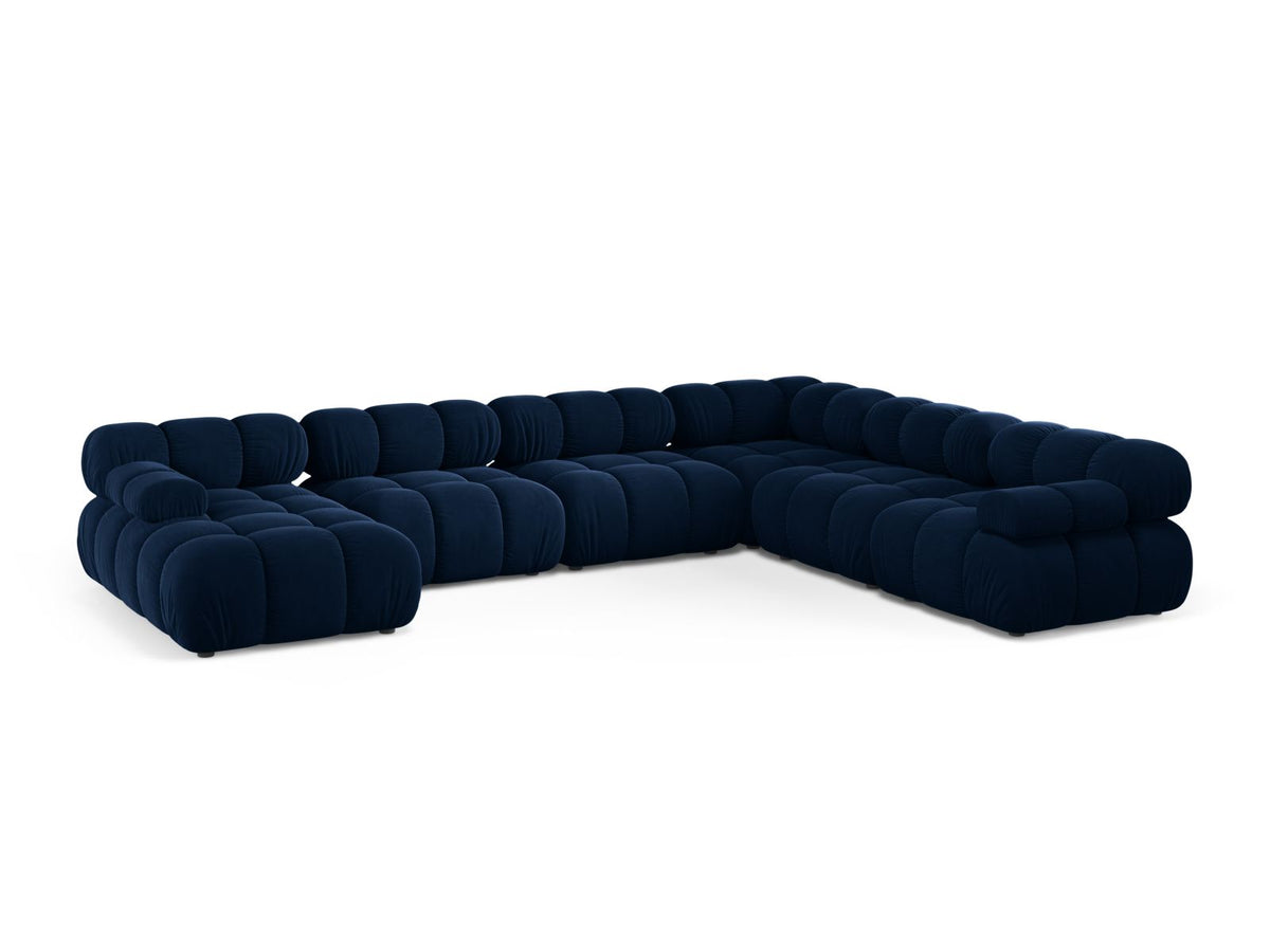 8-Sitzer Bellis Modular Ecksofa Panoramic rechts in Royal Blue-Bluvel präsentiert im Onlineshop von KAQTU Design AG. Ecksofa rechts ist von Micadoni