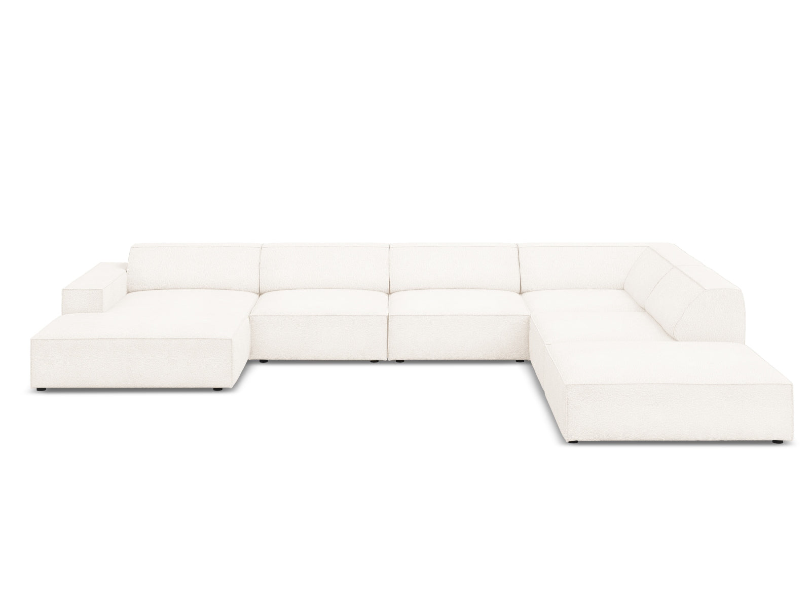 Jodie Boucle modulares Panoramic Ecksofa rechts 7 Sitzer in Beige präsentiert im Onlineshop von KAQTU Design AG. Ecksofa rechts ist von Micadoni