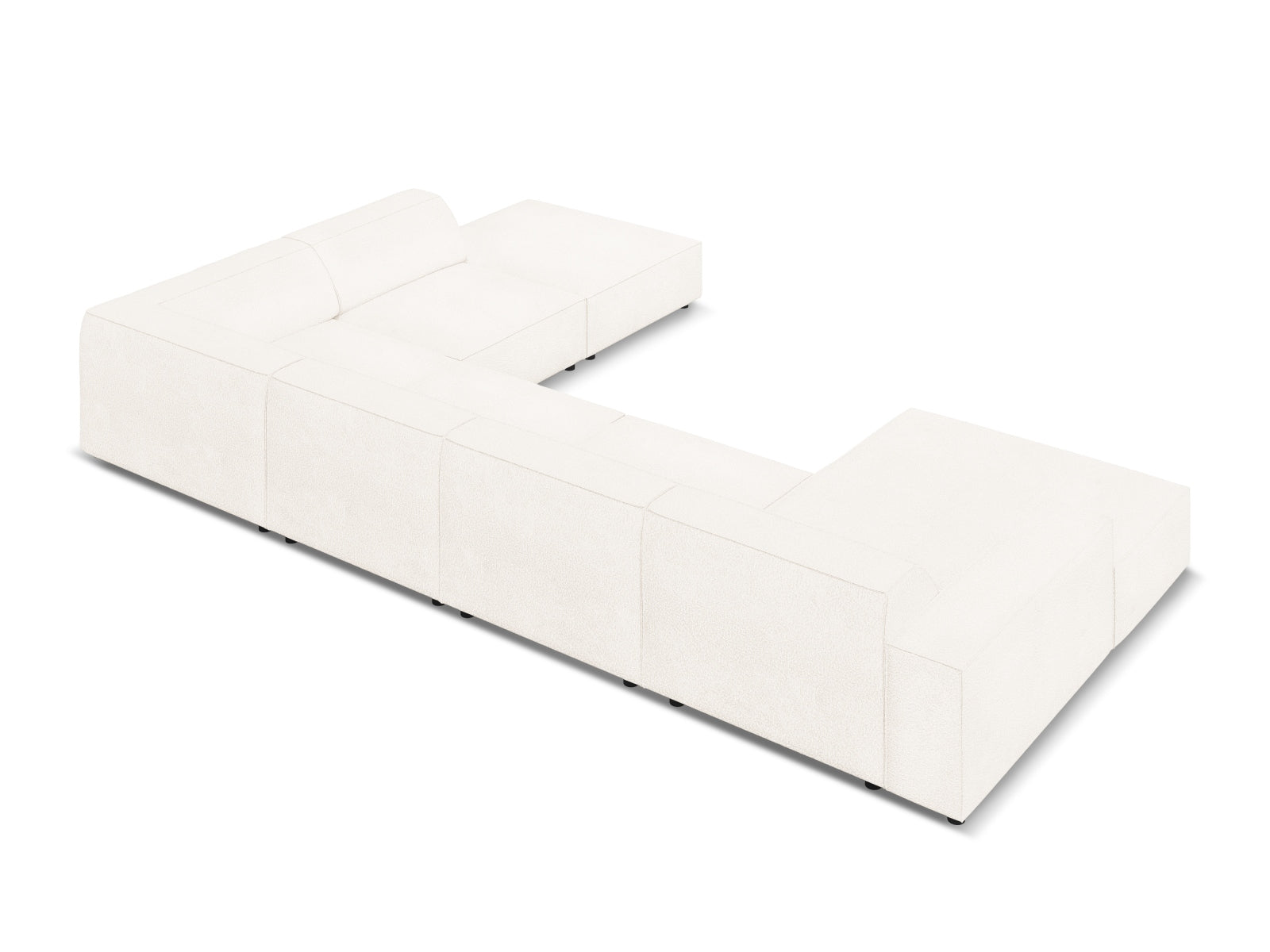 Jodie Boucle modulares Panoramic Ecksofa rechts 7 Sitzer in Beige präsentiert im Onlineshop von KAQTU Design AG. Ecksofa rechts ist von Micadoni