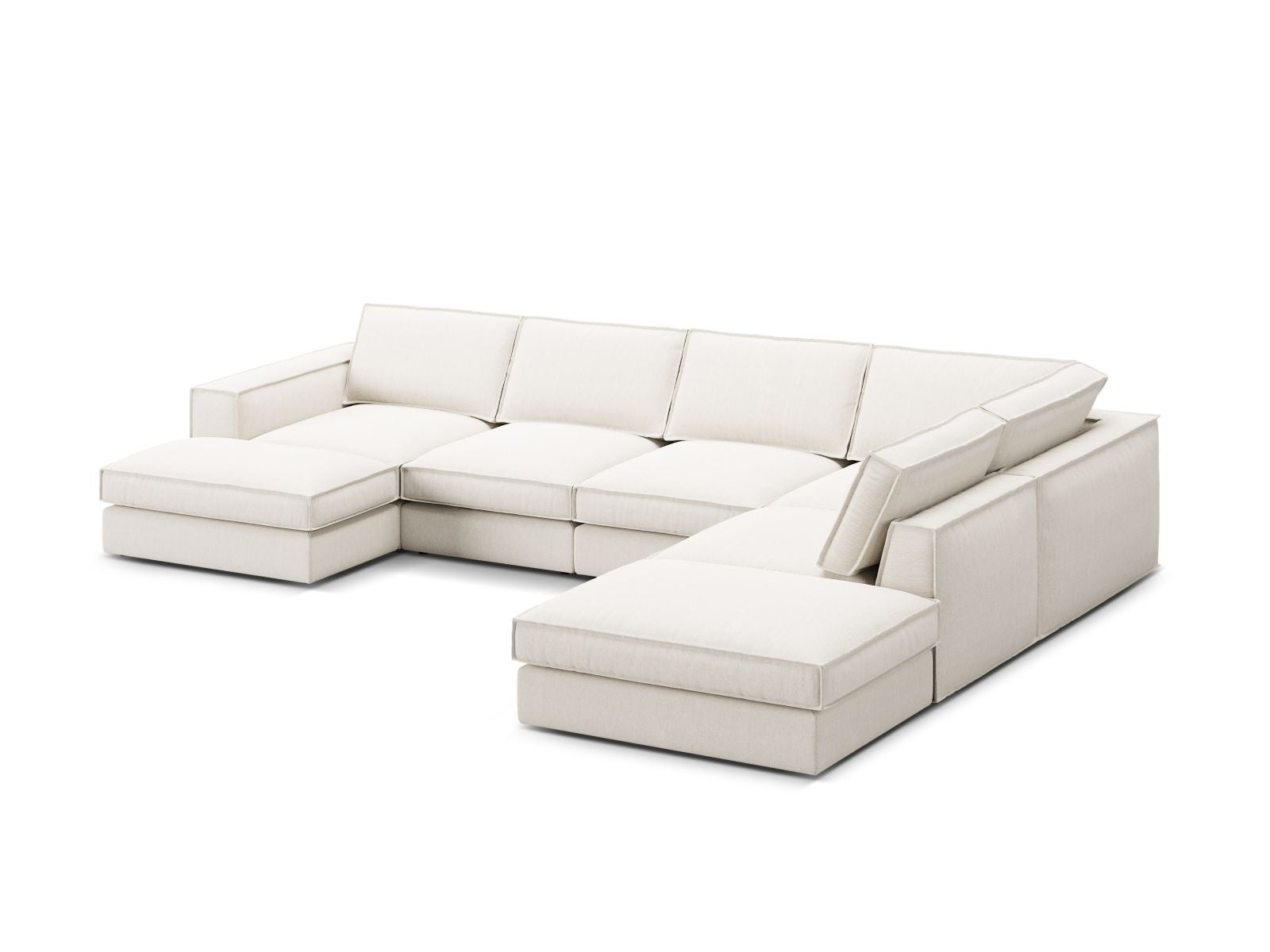 Elegantes 5-Sitzer Ecksofa Panoramic rechts von Micadoni, ideal für stilvolle Wohnräume, bietet großzügigen Platz und zeitgemäße Ästhetik.