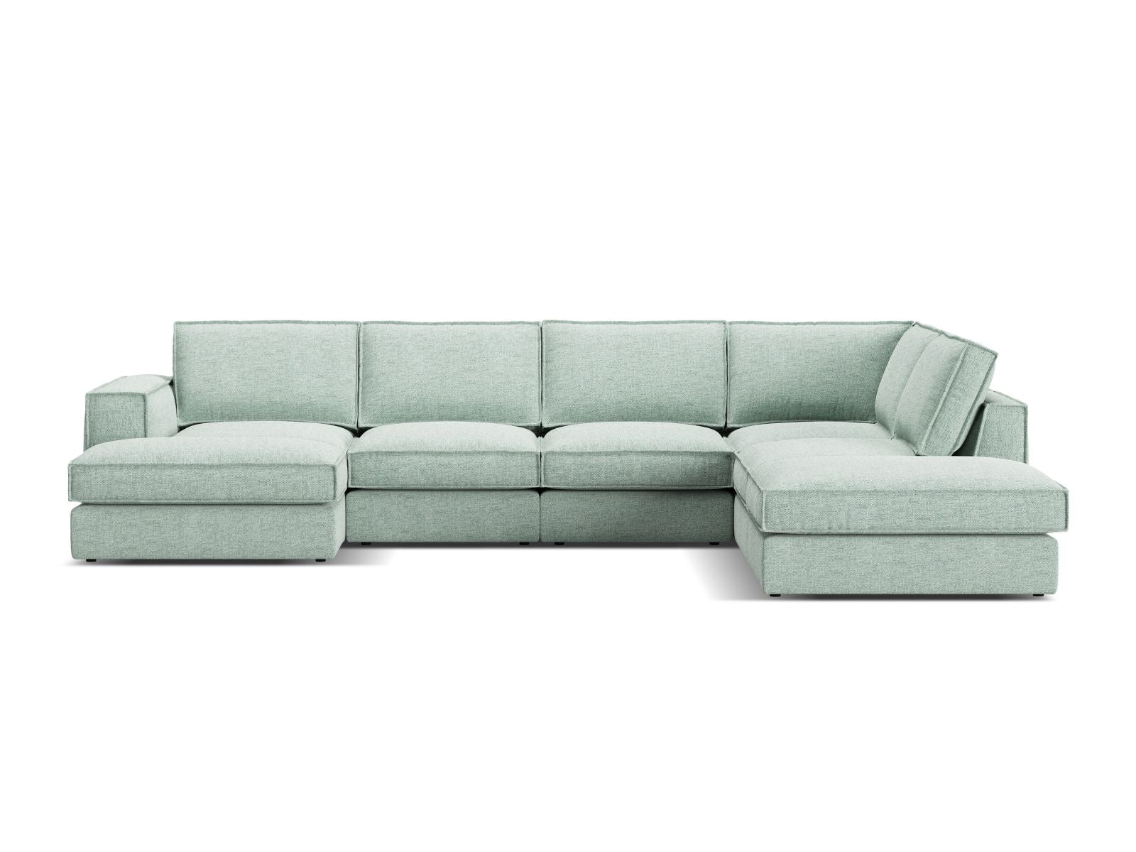 5-Sitzer Modular Ecksofa Panoramic rechts Pola in Mint-Babel präsentiert im Onlineshop von KAQTU Design AG. Ecksofa rechts ist von Micadoni