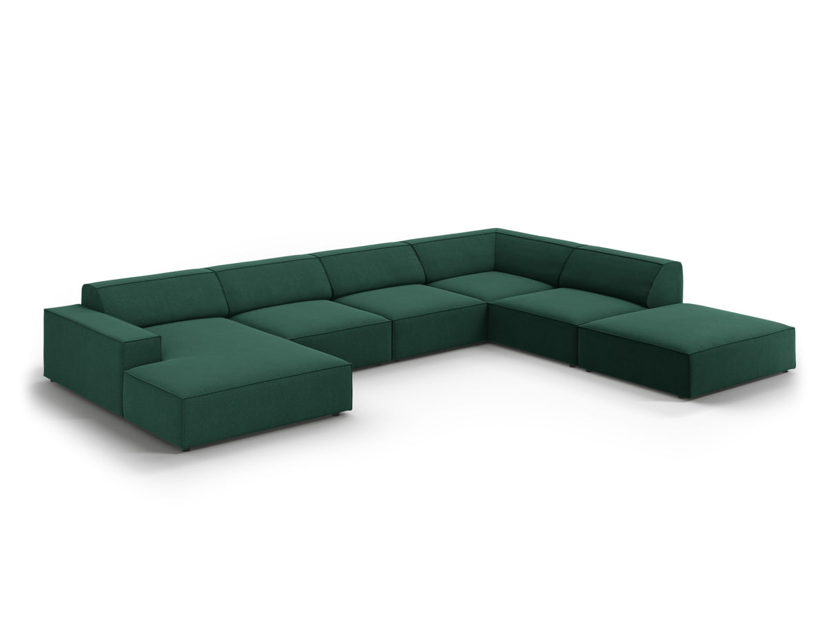 Jodie Modulares Panoramic Ecksofa rechts 7 Sitzer in Green-Megan präsentiert im Onlineshop von KAQTU Design AG. Ecksofa rechts ist von Micadoni