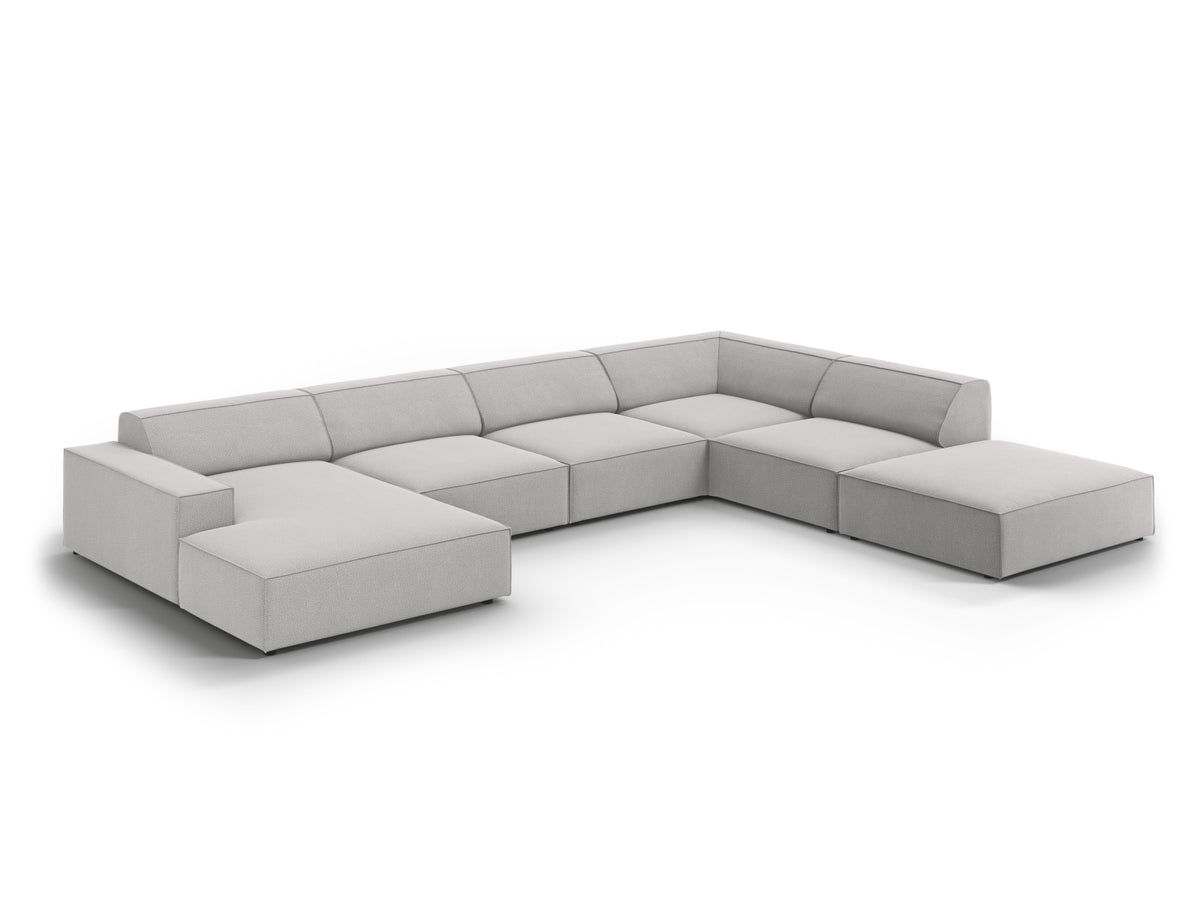 Jodie Modulares Panoramic Ecksofa rechts 7 Sitzer in Light Grey-Megan präsentiert im Onlineshop von KAQTU Design AG. Ecksofa rechts ist von Micadoni