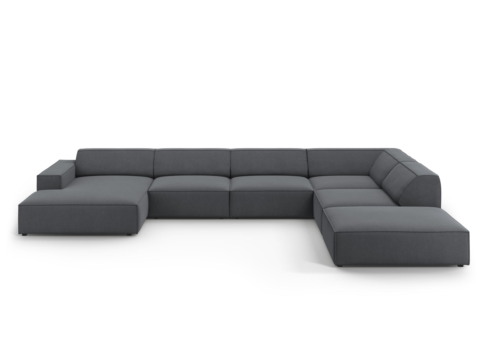 Jodie Modulares Panoramic Ecksofa rechts 7 Sitzer in Dark Grey präsentiert im Onlineshop von KAQTU Design AG. Ecksofa rechts ist von Micadoni