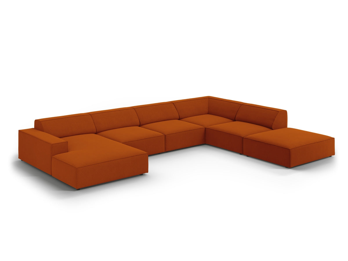 Jodie Modulares Panoramic Ecksofa rechts 7 Sitzer in Terracotta-Megan präsentiert im Onlineshop von KAQTU Design AG. Ecksofa rechts ist von Micadoni