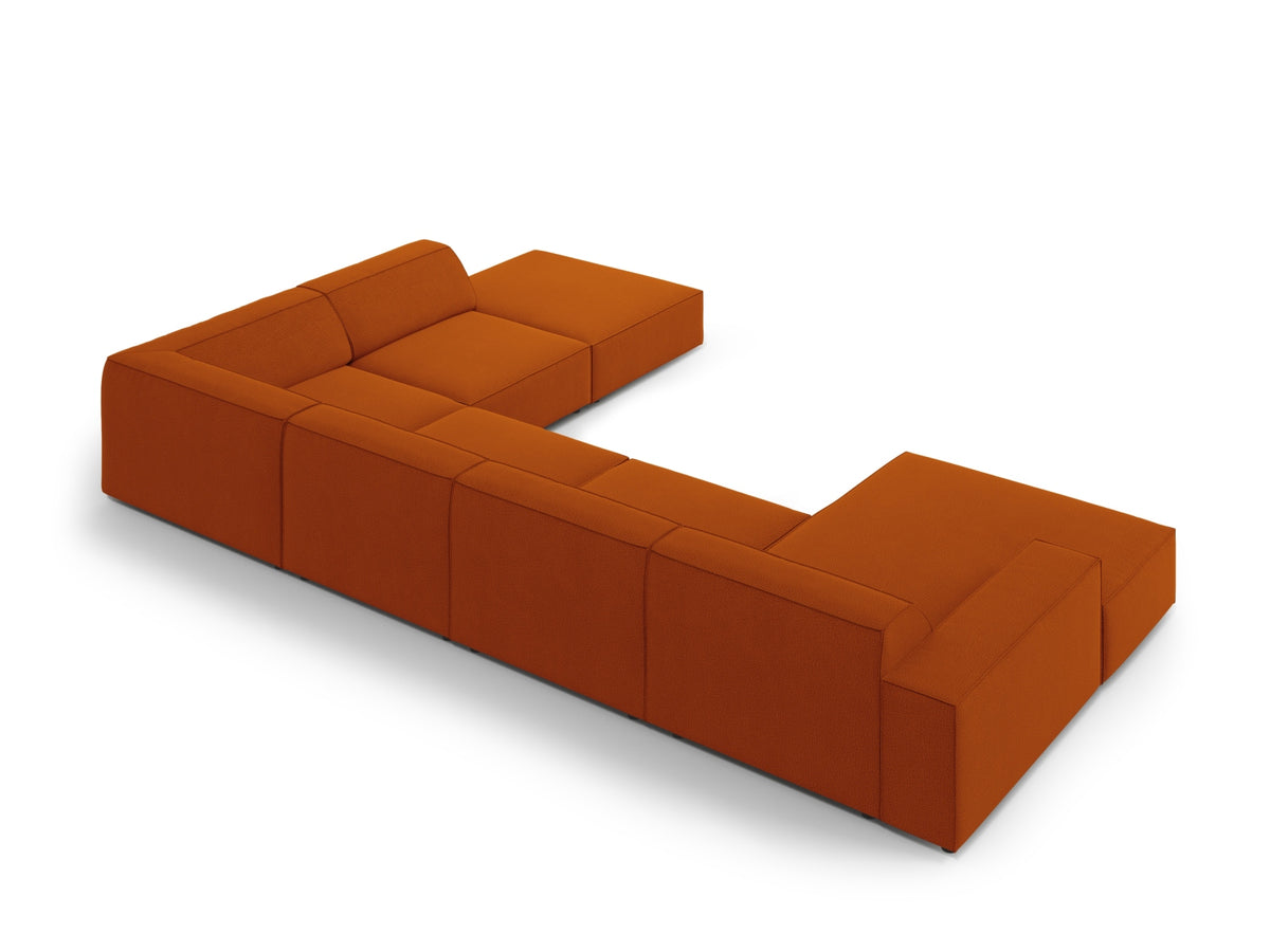 Jodie Modulares Panoramic Ecksofa rechts 7 Sitzer in Terracotta-Megan präsentiert im Onlineshop von KAQTU Design AG. Ecksofa rechts ist von Micadoni