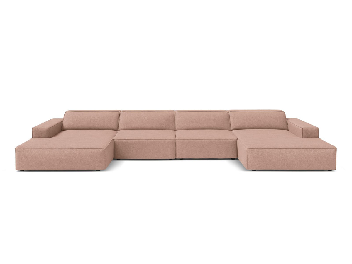 Jodie Boucle modulares Panoramic Sofa 6 Sitzer in Powder Pink-Baloo präsentiert im Onlineshop von KAQTU Design AG. 5er Sofa ist von Micadoni