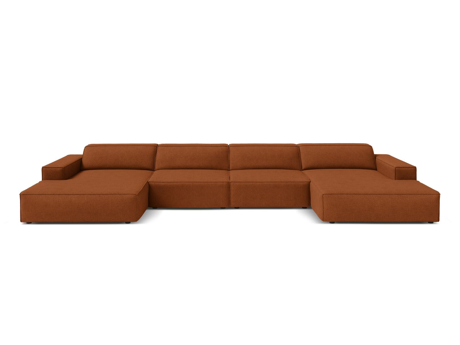 Jodie Boucle modulares Panoramic Sofa 6 Sitzer in Terracotta-Baloo präsentiert im Onlineshop von KAQTU Design AG. 5er Sofa ist von Micadoni