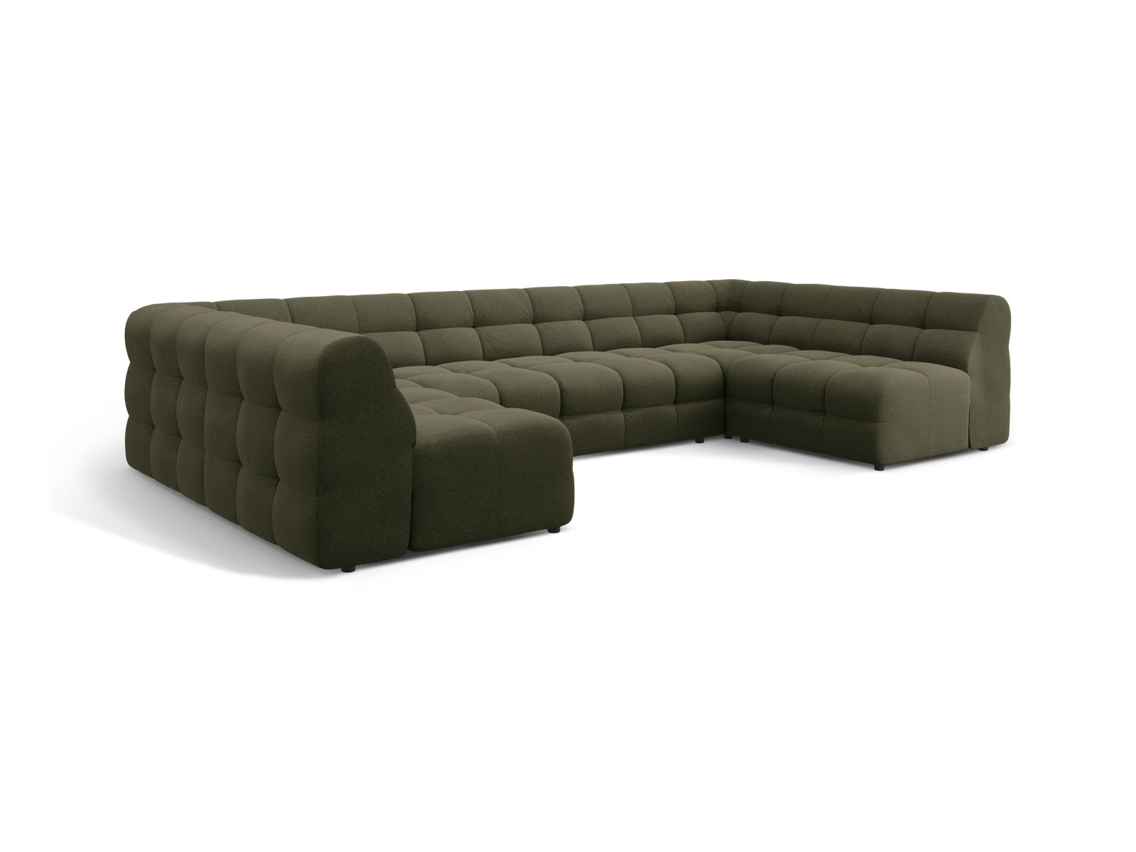 Geräumiges Kendal Panoramic Ecksofa für 7 Personen in Amazon Green-Ottawa, perfekt für gesellige Abende und stilvolle Wohnräume.