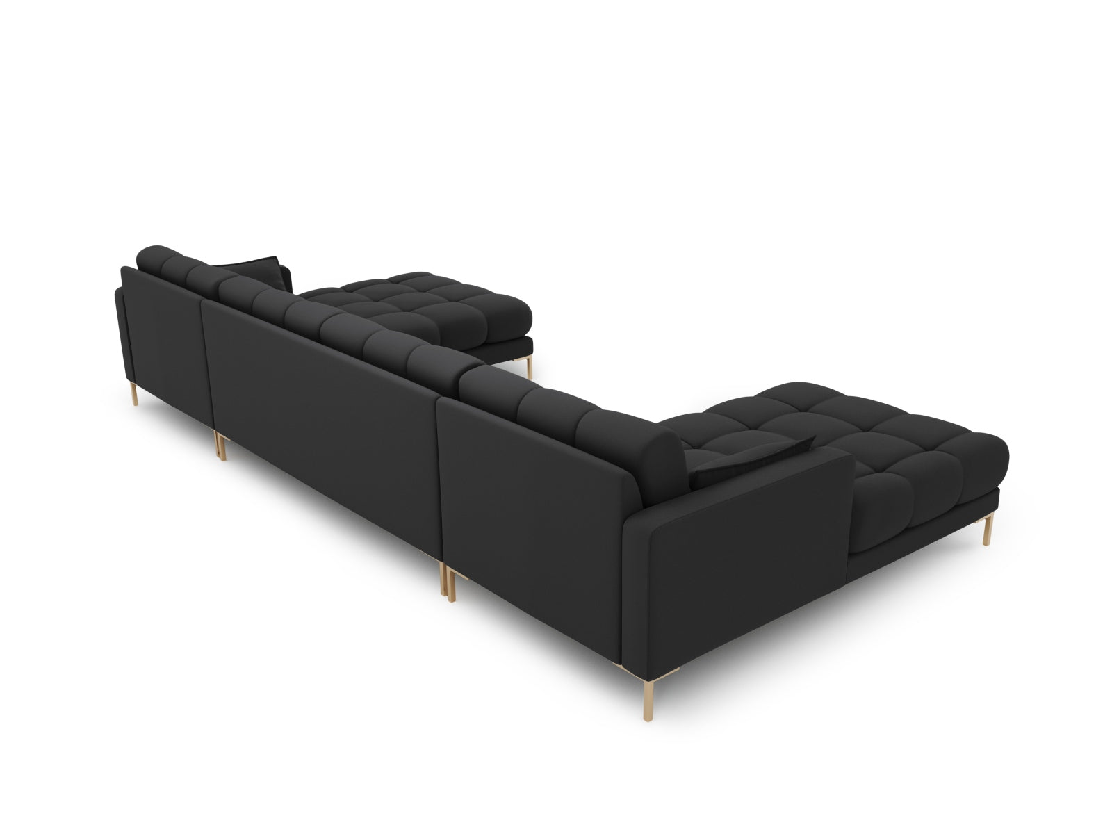 Mamaia Panoramic Sofa 6 Sitzer in Dark Grey/Gold präsentiert im Onlineshop von KAQTU Design AG. 5er Sofa ist von Micadoni