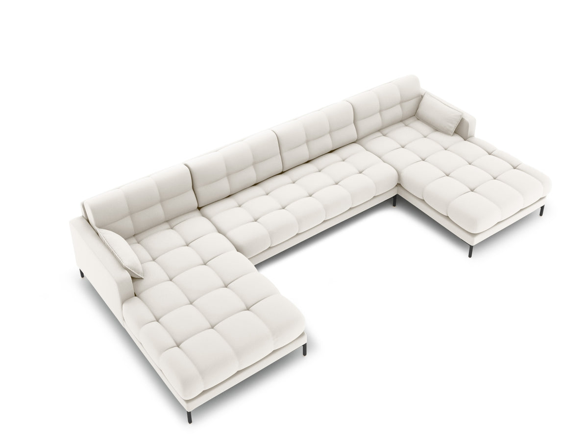 Mamaia Panoramic Sofa 6 Sitzer in Light Beige/Schwarz-Neve präsentiert im Onlineshop von KAQTU Design AG. 5er Sofa ist von Micadoni